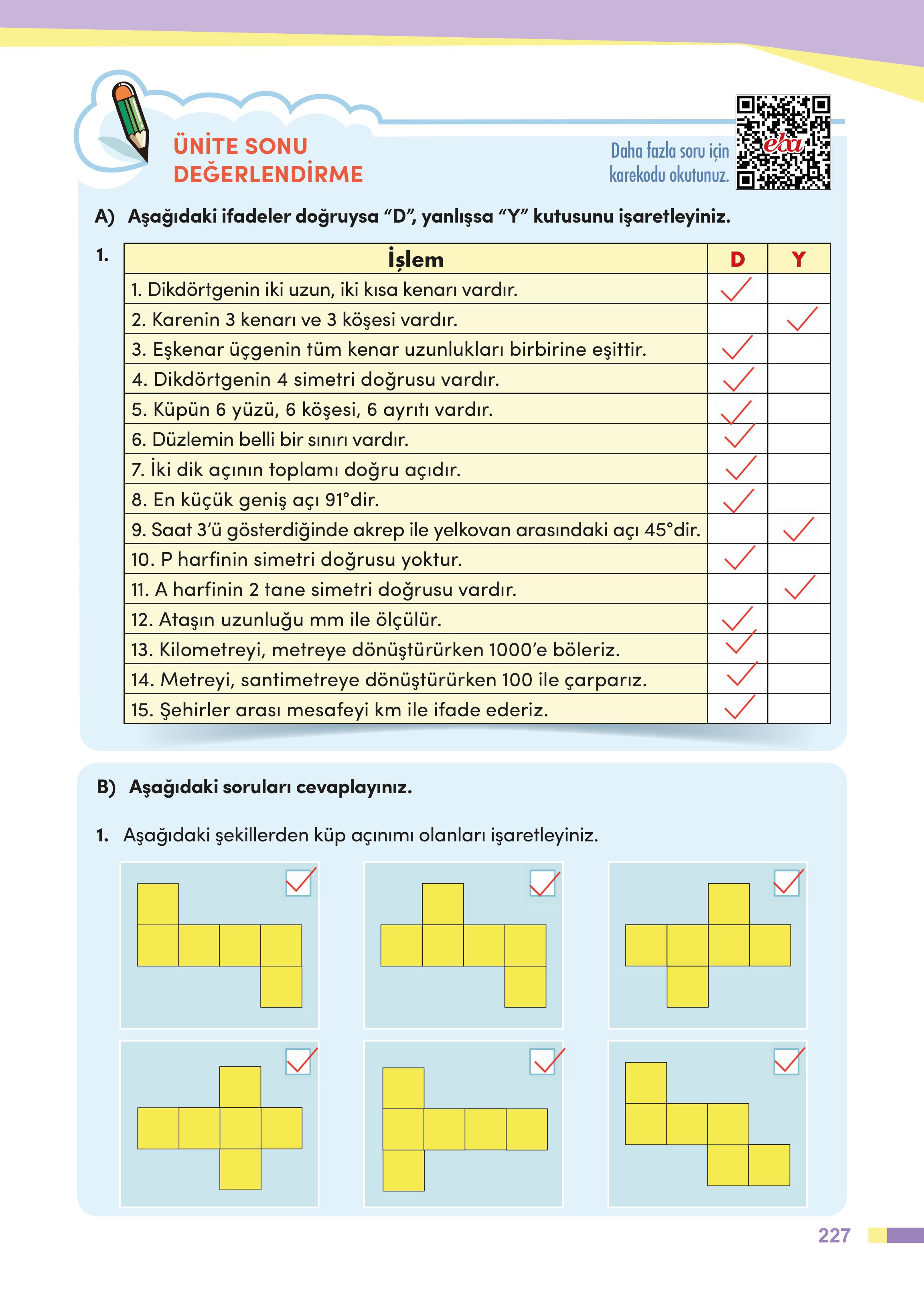 4. Sınıf Meb Yayınları Matematik Ders Kitabı Sayfa 227 Cevapları 4. Sınıf Meb Yayınları Matematik Ders Kitabı Sayfa 227 Cevapları