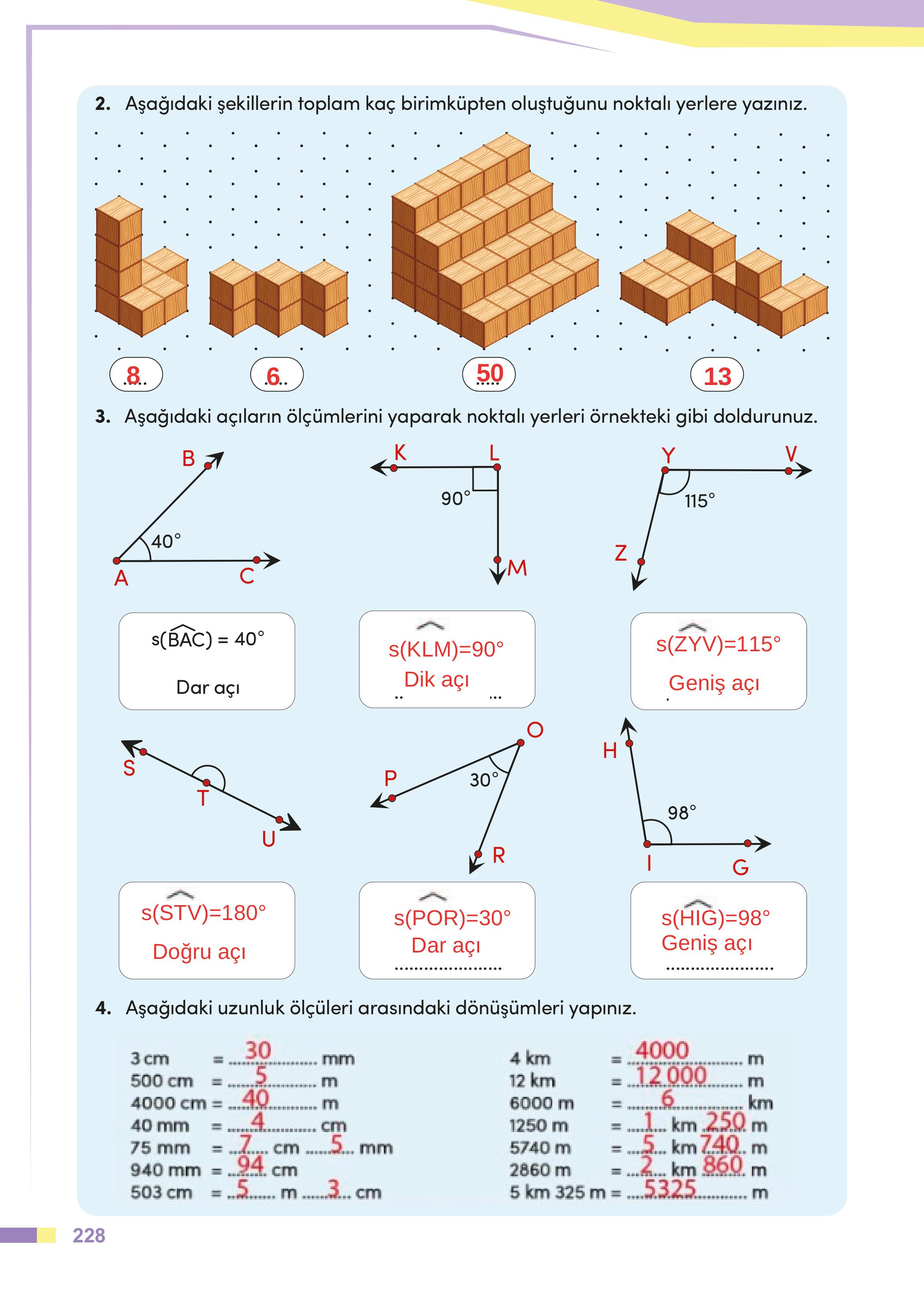 4. Sınıf Meb Yayınları Matematik Ders Kitabı Sayfa 228 Cevapları 4. Sınıf Meb Yayınları Matematik Ders Kitabı Sayfa 228 Cevapları
