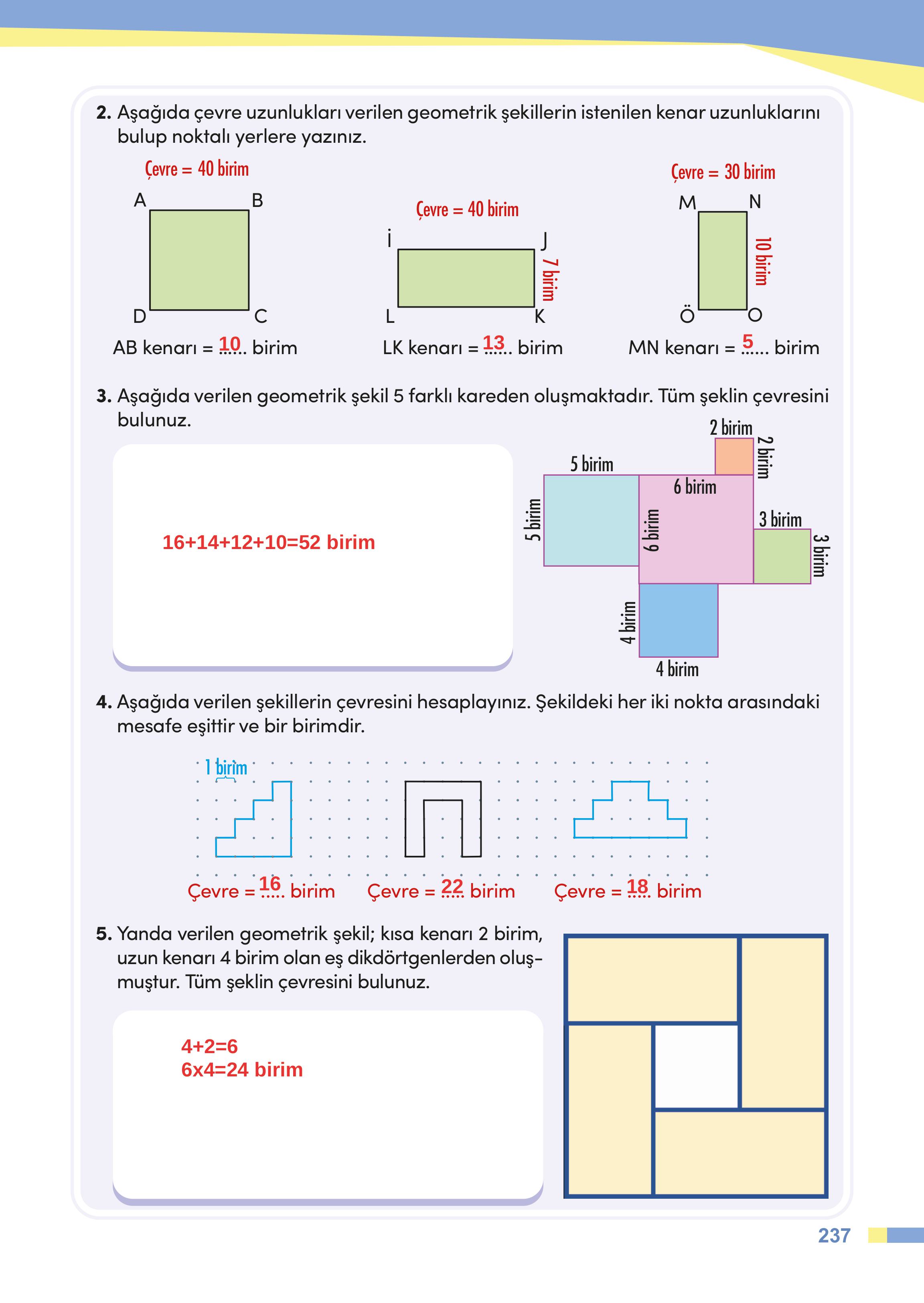 4. Sınıf Meb Yayınları Matematik Ders Kitabı Sayfa 237 Cevapları 4. Sınıf Meb Yayınları Matematik Ders Kitabı Sayfa 237 Cevapları