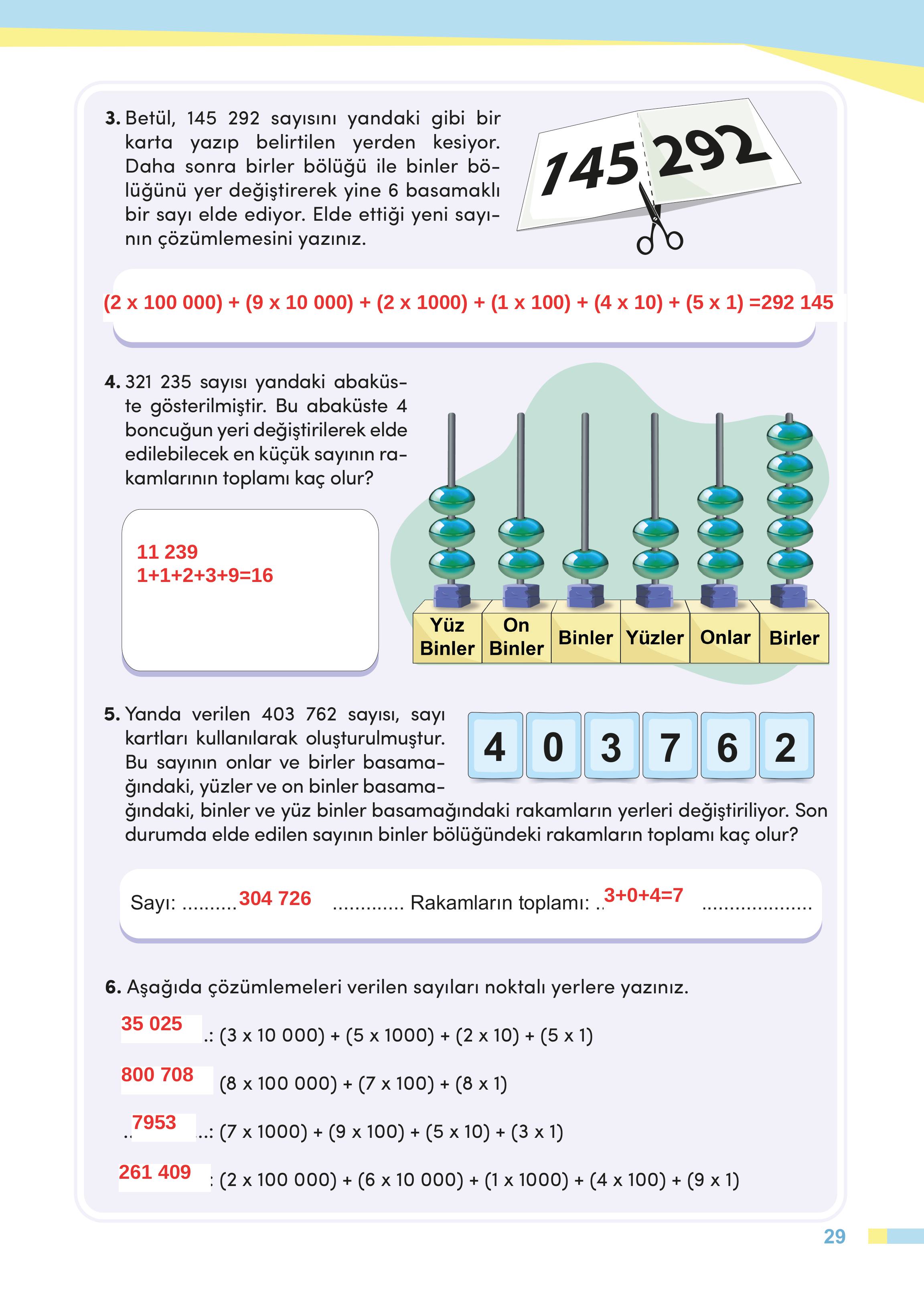 4. Sınıf Meb Yayınları Matematik Ders Kitabı Sayfa 29 Cevapları