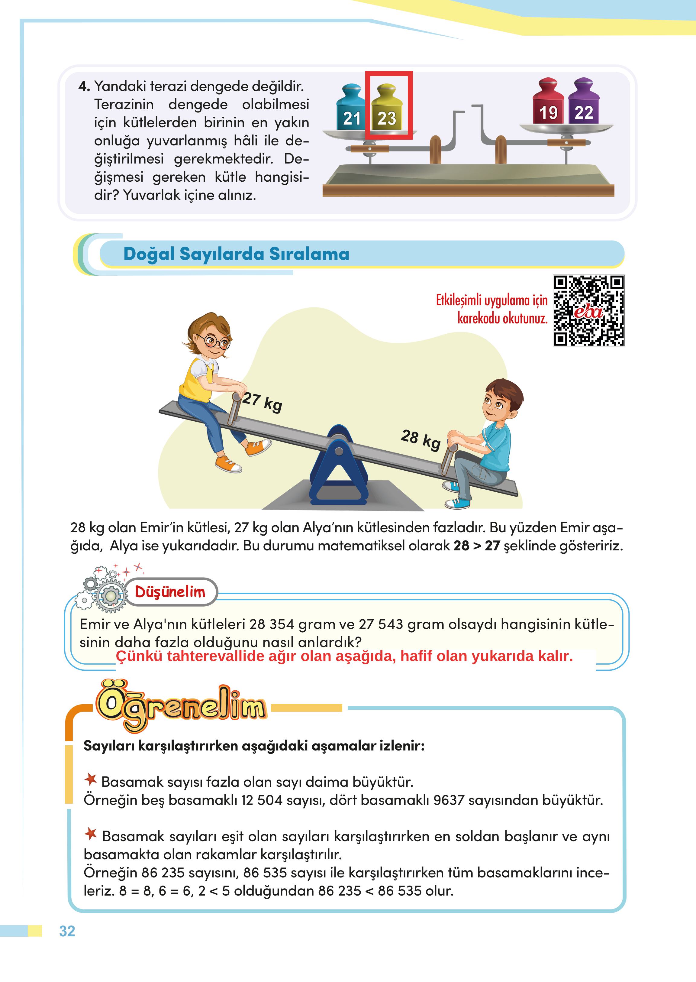 4. Sınıf Meb Yayınları Matematik Ders Kitabı Sayfa 32 Cevapları