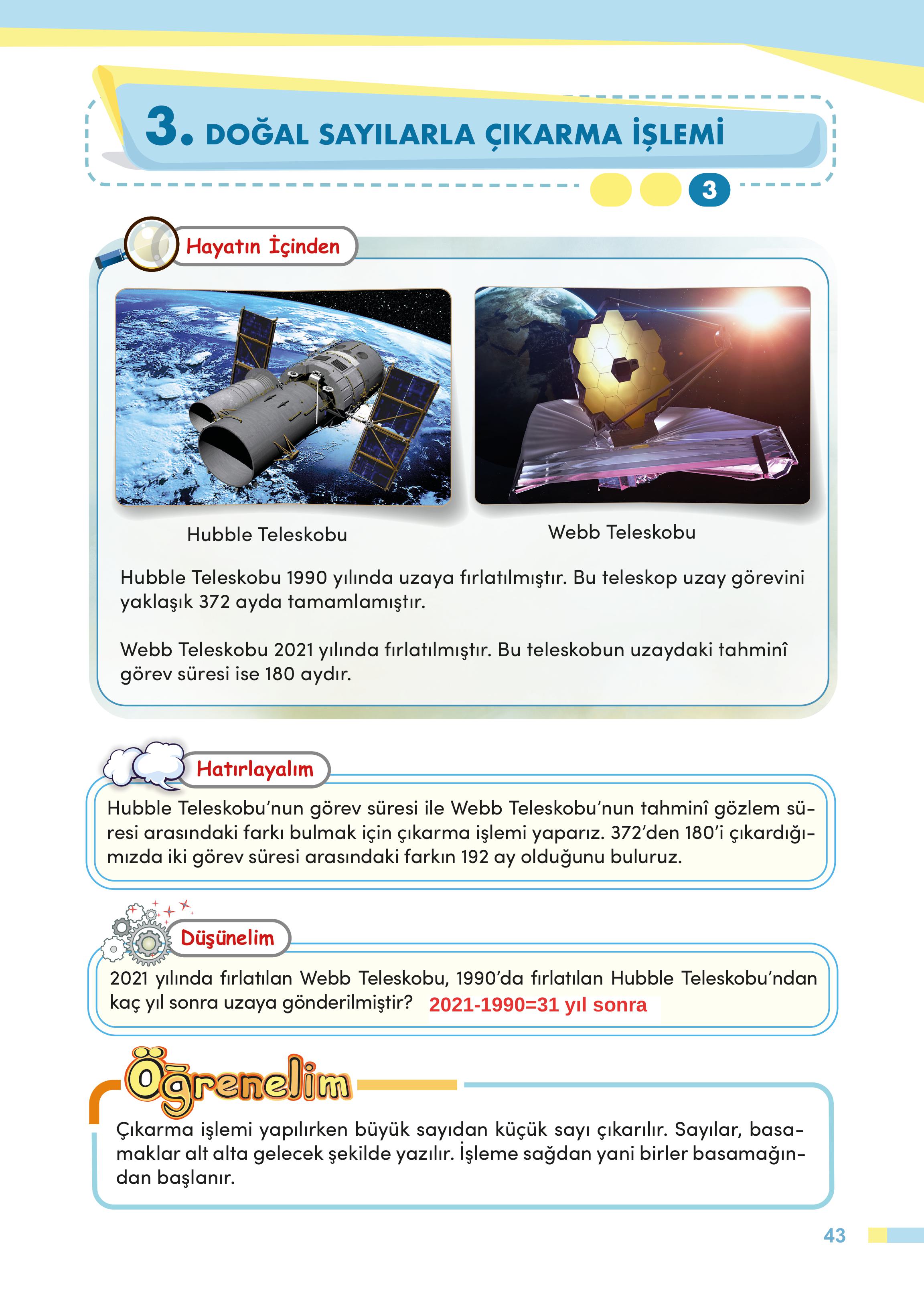 4. Sınıf Meb Yayınları Matematik Ders Kitabı Sayfa 43 Cevapları