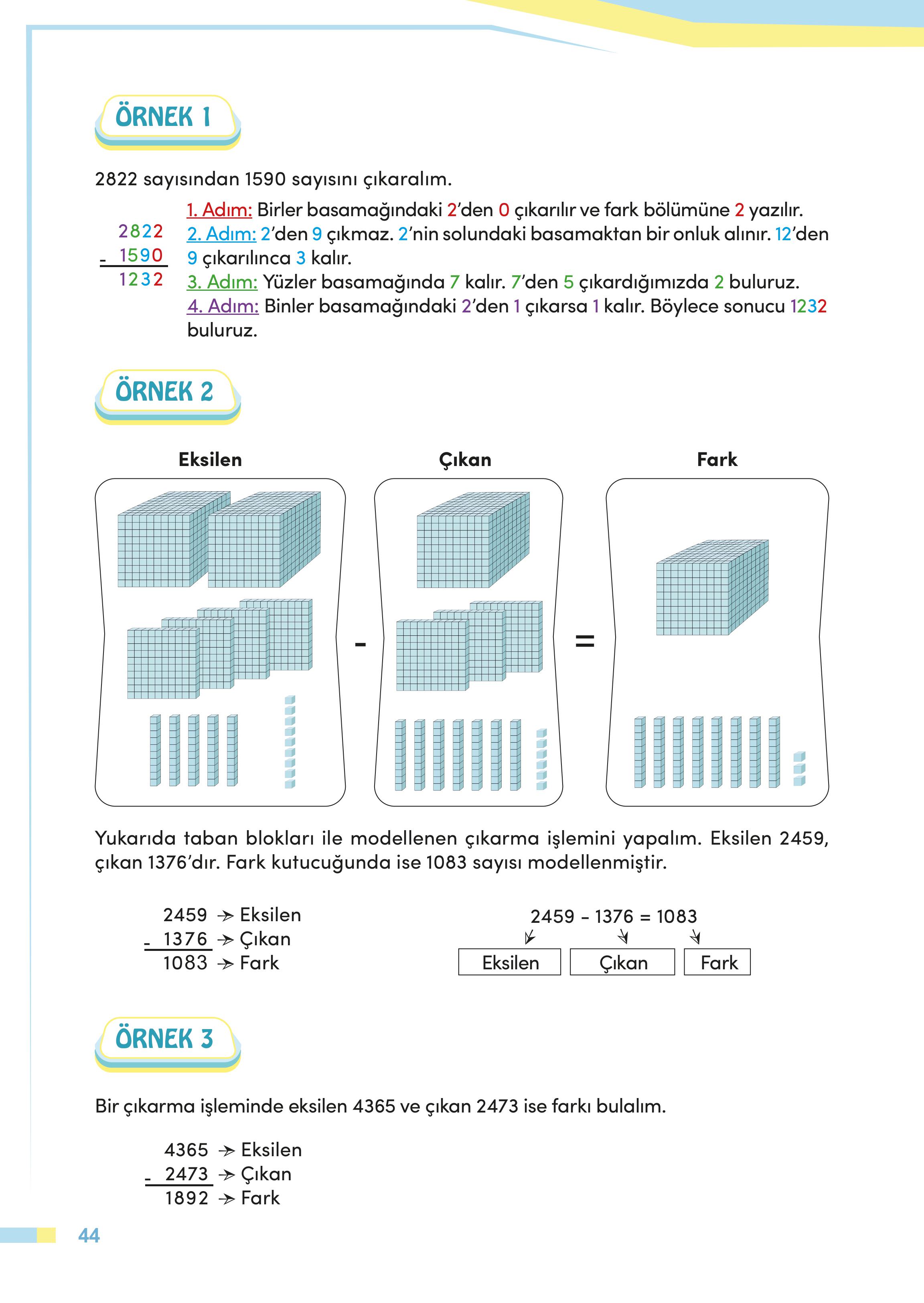 4. Sınıf Meb Yayınları Matematik Ders Kitabı Sayfa 44 Cevapları 4. Sınıf Meb Yayınları Matematik Ders Kitabı Sayfa 44 Cevapları