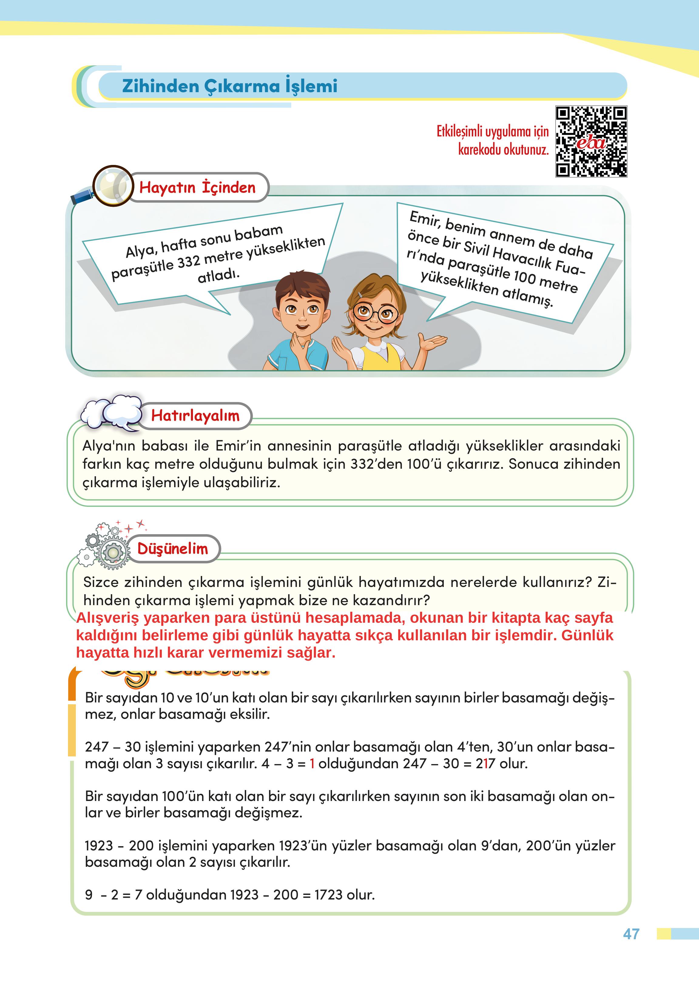 4. Sınıf Meb Yayınları Matematik Ders Kitabı Sayfa 47 Cevapları