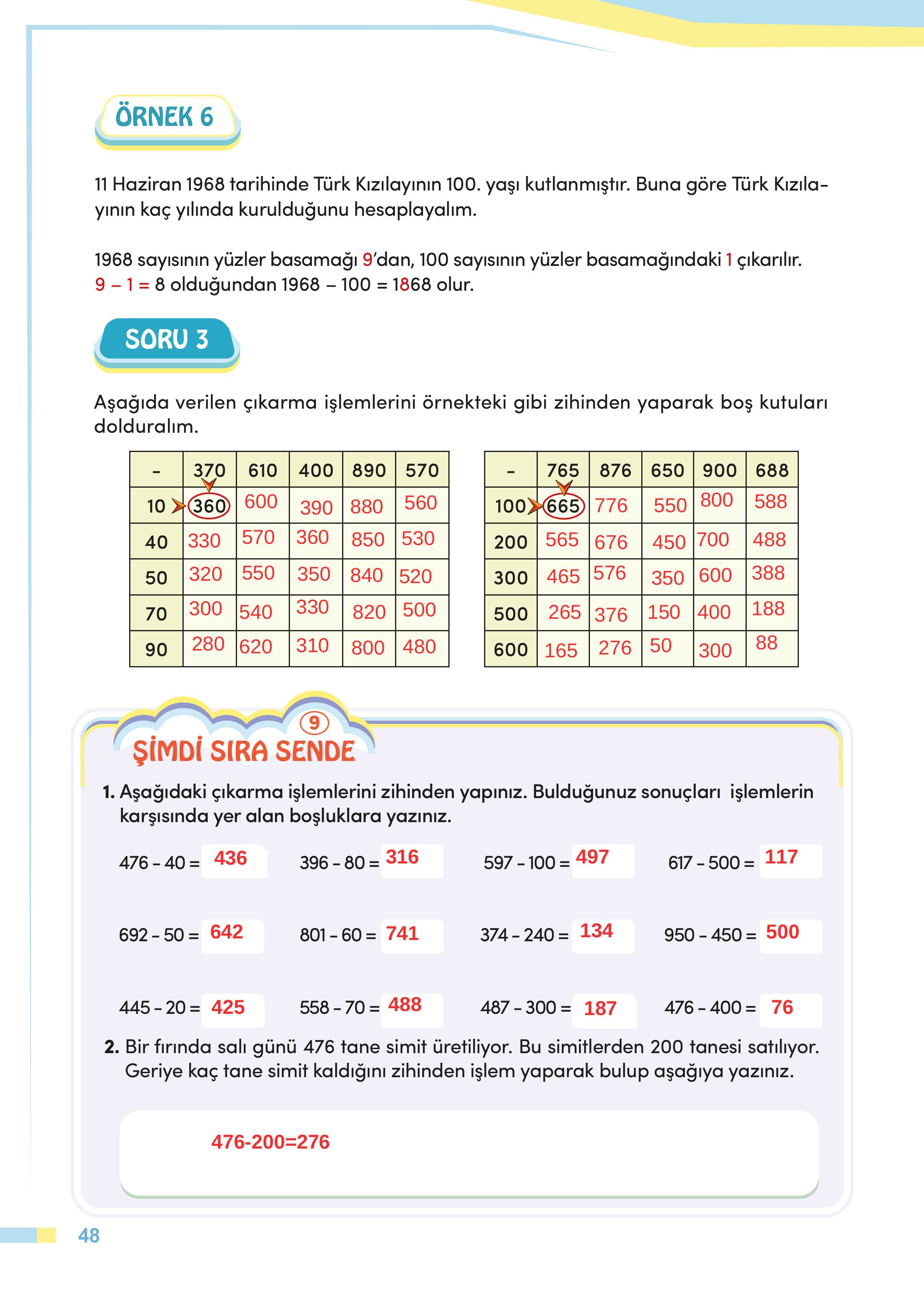 4. Sınıf Meb Yayınları Matematik Ders Kitabı Sayfa 48 Cevapları