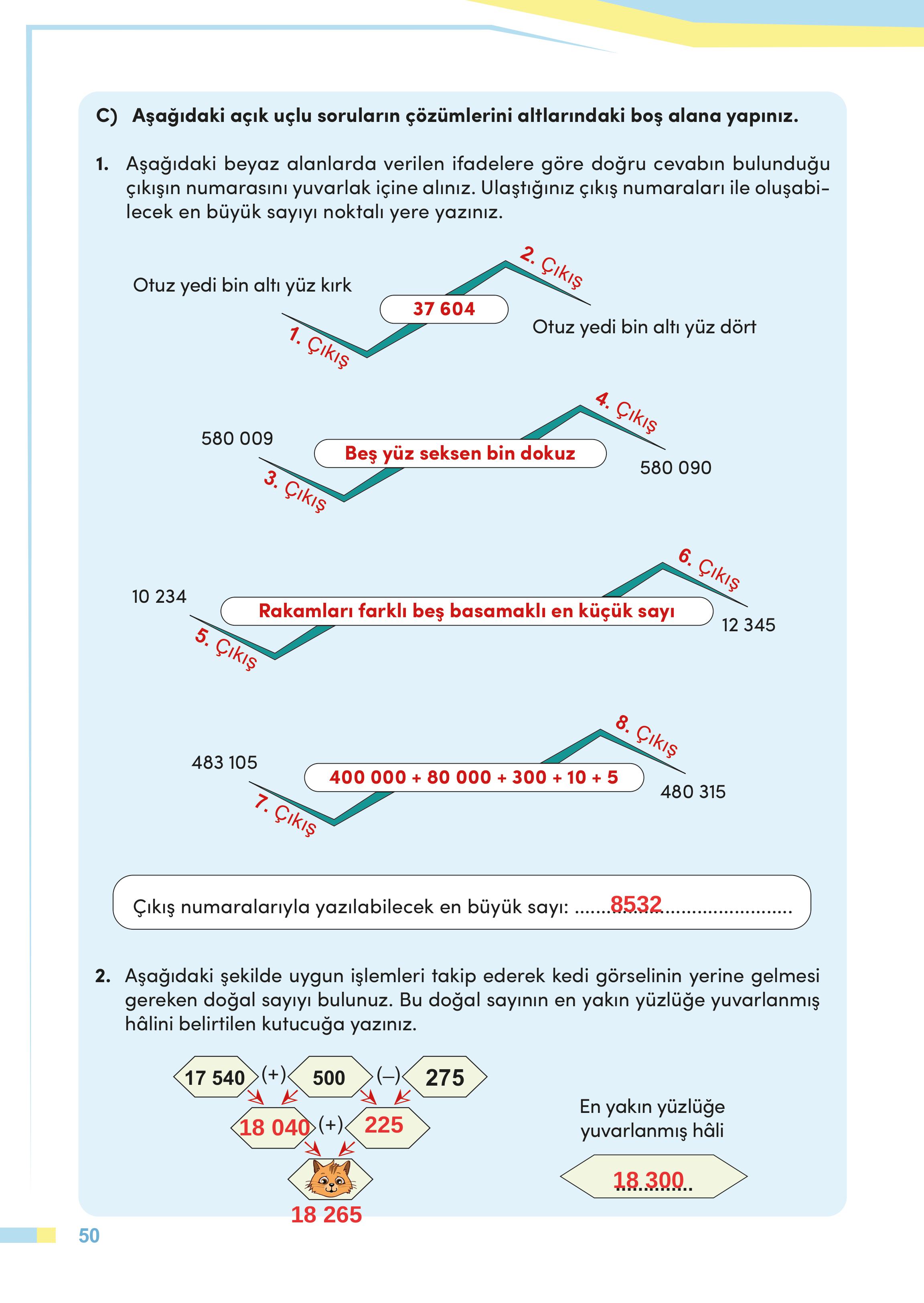 4. Sınıf Meb Yayınları Matematik Ders Kitabı Sayfa 50 Cevapları 4. Sınıf Meb Yayınları Matematik Ders Kitabı Sayfa 50 Cevapları