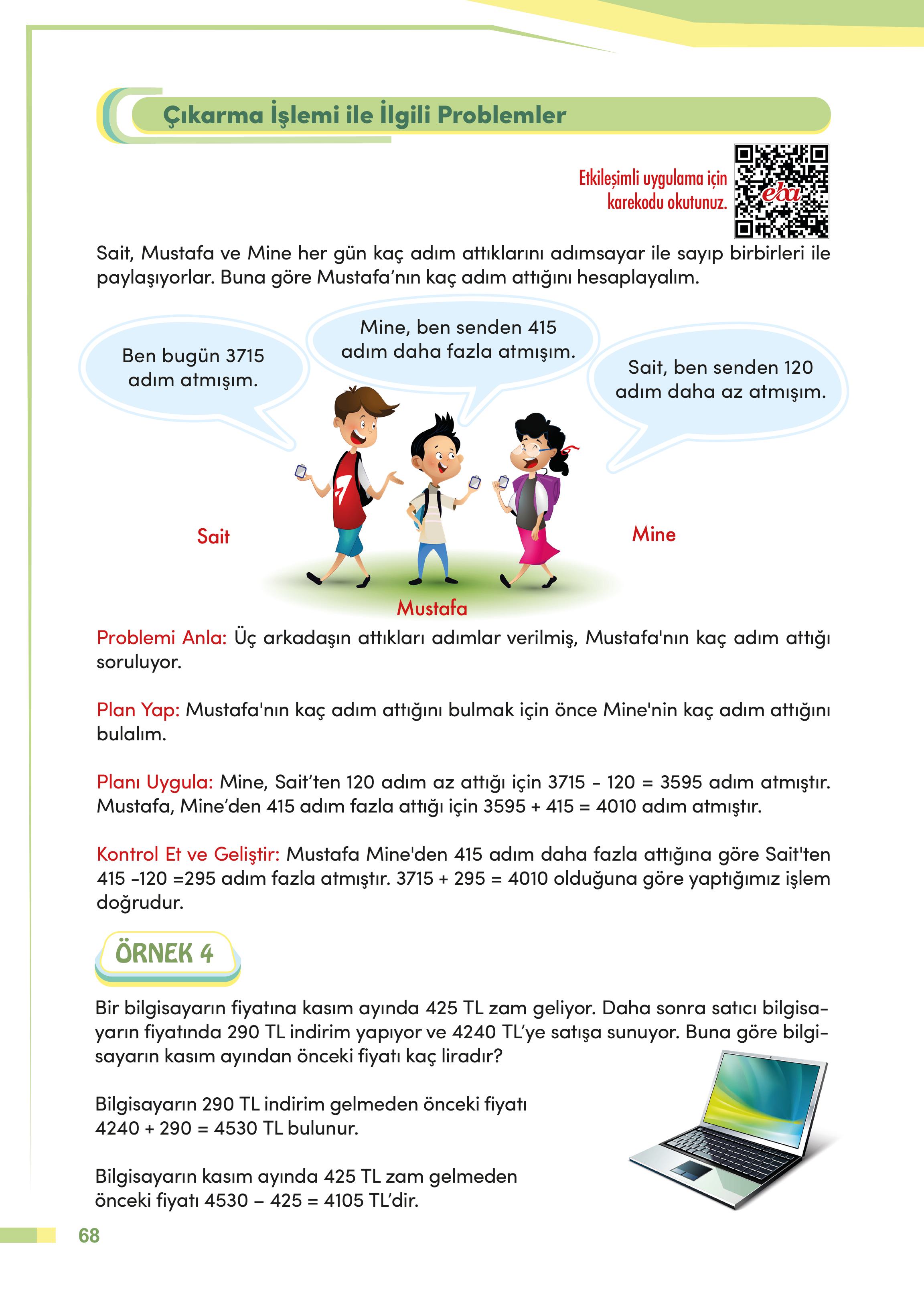 4. Sınıf Meb Yayınları Matematik Ders Kitabı Sayfa 68 Cevapları