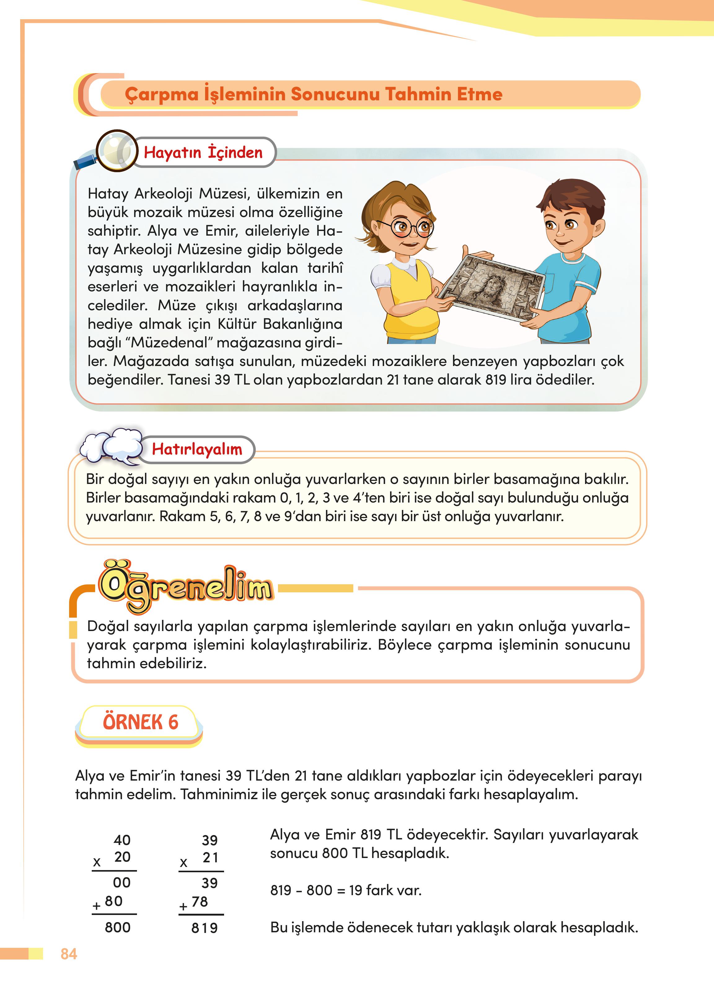 4. Sınıf Meb Yayınları Matematik Ders Kitabı Sayfa 84 Cevapları
