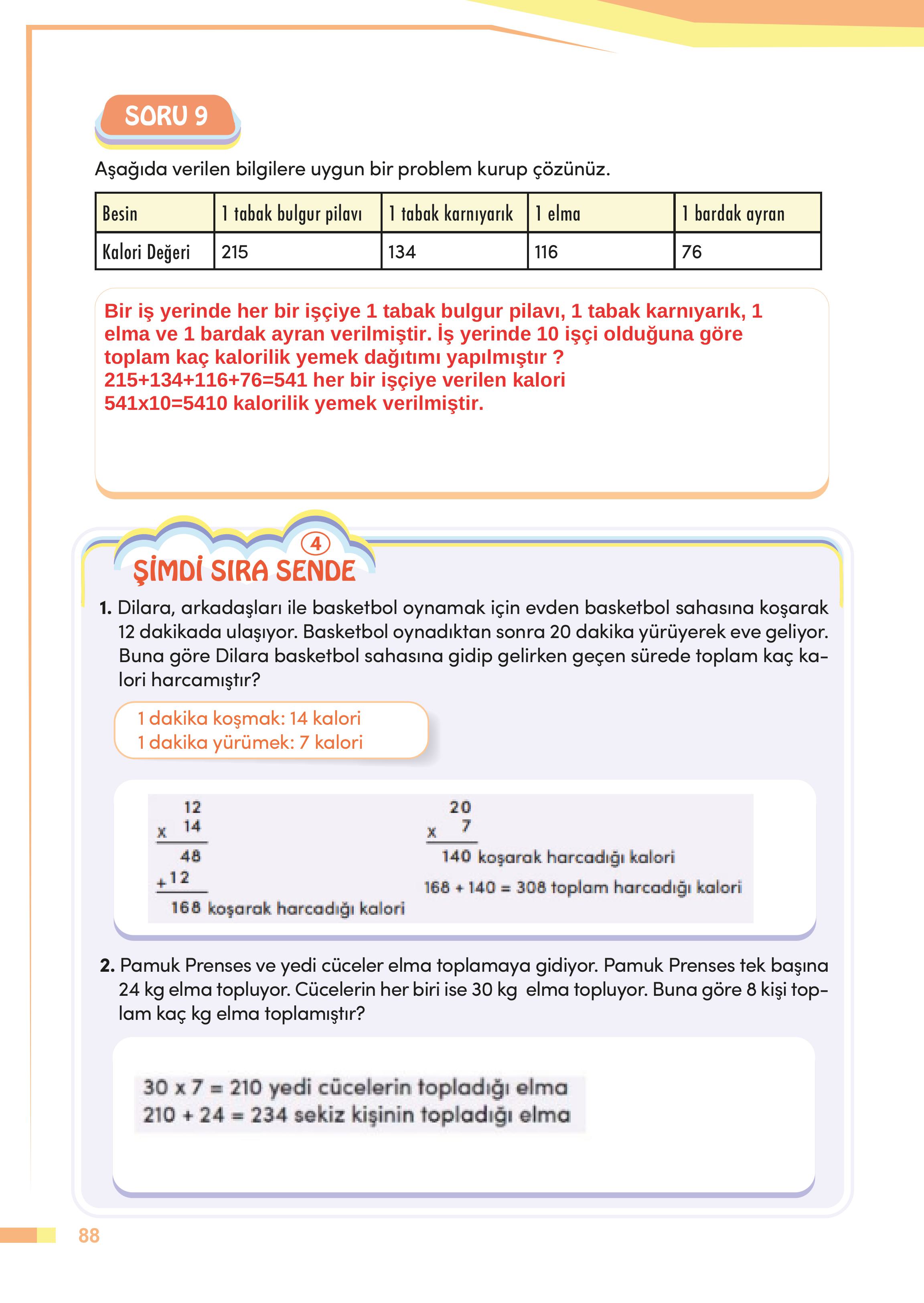 4. Sınıf Meb Yayınları Matematik Ders Kitabı Sayfa 88 Cevapları