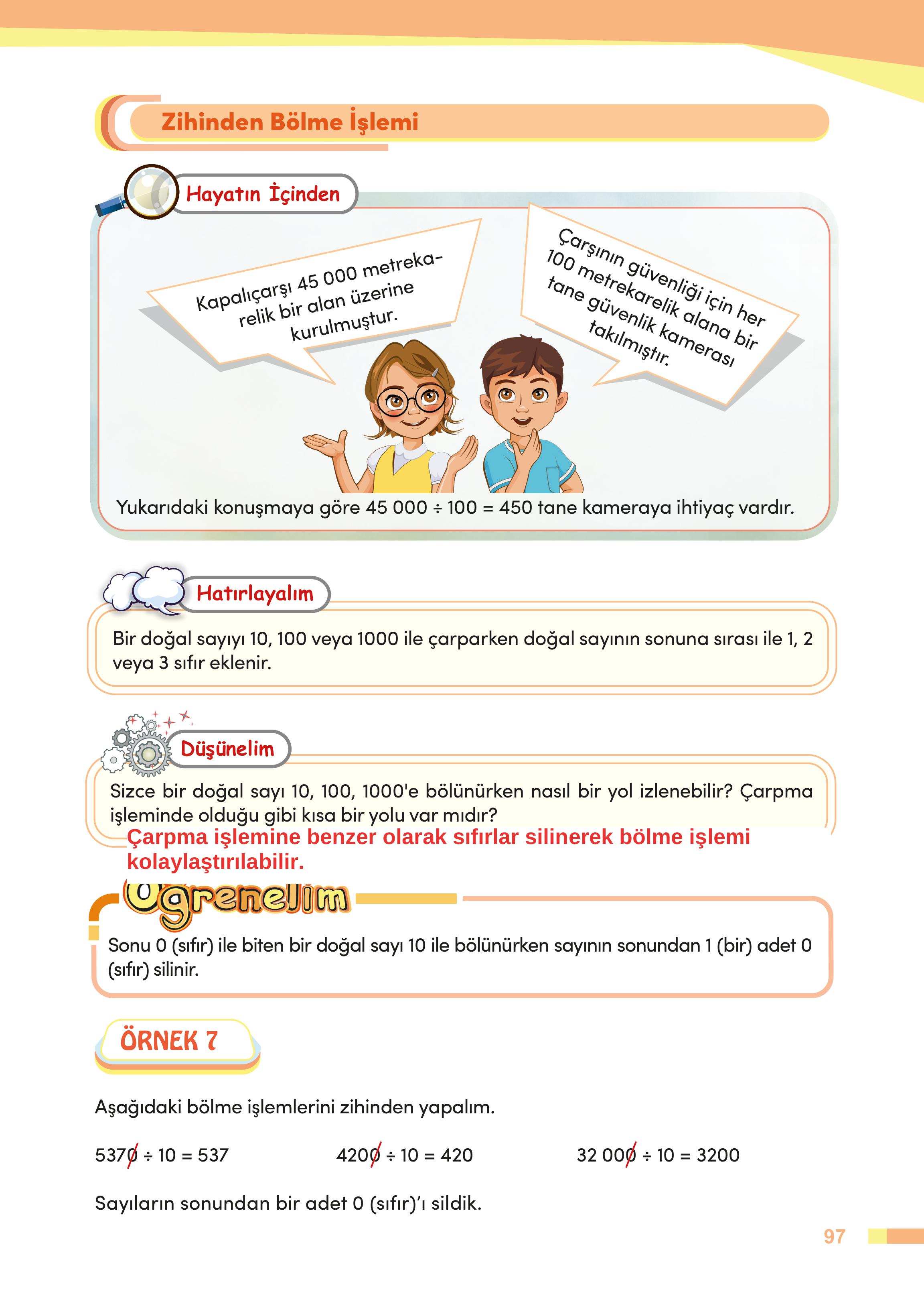4. Sınıf Meb Yayınları Matematik Ders Kitabı Sayfa 97 Cevapları