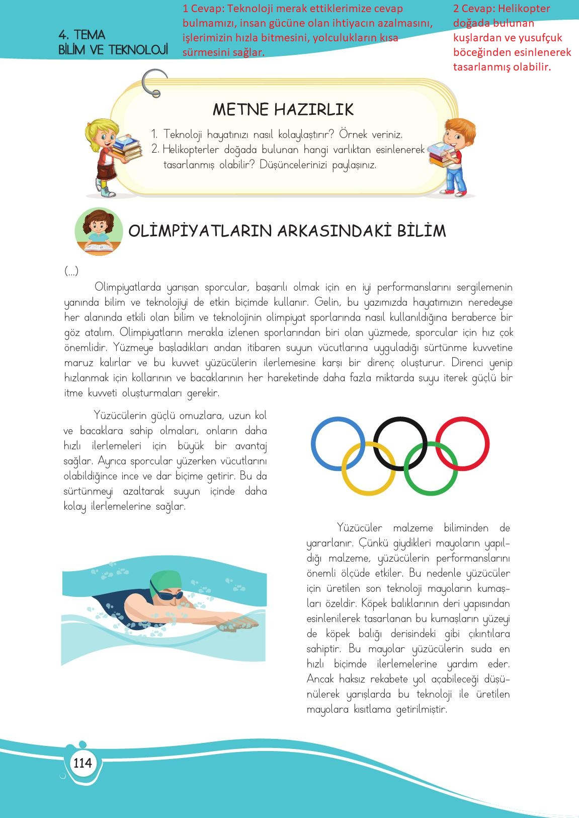 4. Sınıf Meb Yayınları Türkçe Ders Kitabı Sayfa 114 Cevapları