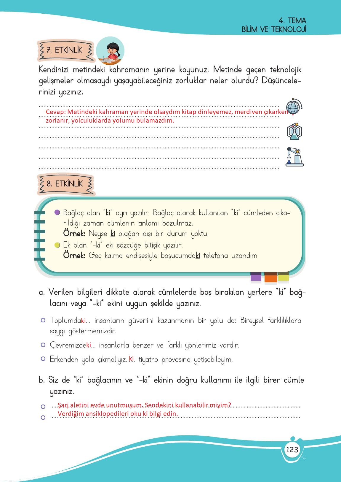 4. Sınıf Meb Yayınları Türkçe Ders Kitabı Sayfa 123 Cevapları 4. Sınıf Meb Yayınları Türkçe Ders Kitabı Sayfa 123 Cevapları
