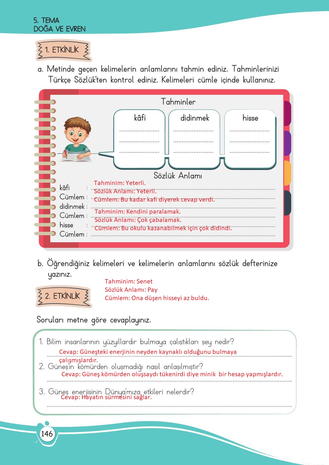 4. Sınıf Meb Yayınları Türkçe Ders Kitabı Sayfa 146 Cevapları 4. Sınıf Meb Yayınları Türkçe Ders Kitabı Sayfa 146 Cevapları