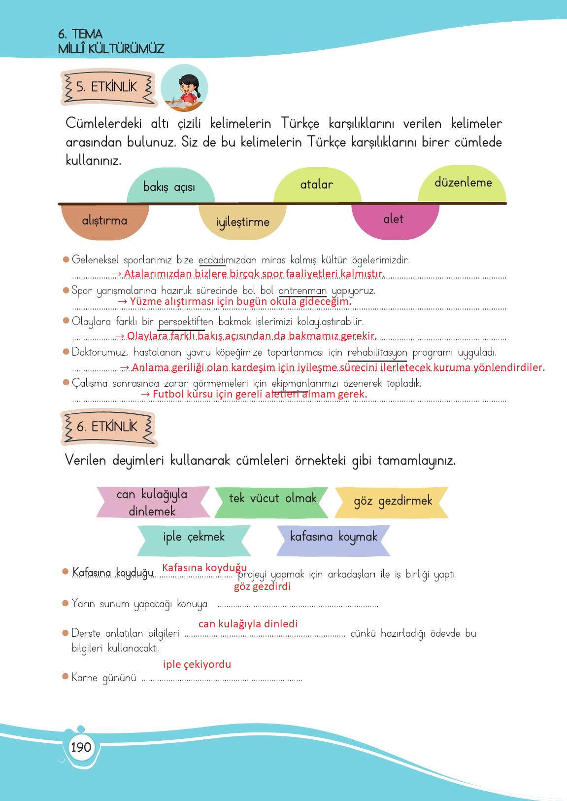 4. Sınıf Meb Yayınları Türkçe Ders Kitabı Sayfa 190 Cevapları 4. Sınıf Meb Yayınları Türkçe Ders Kitabı Sayfa 190 Cevapları