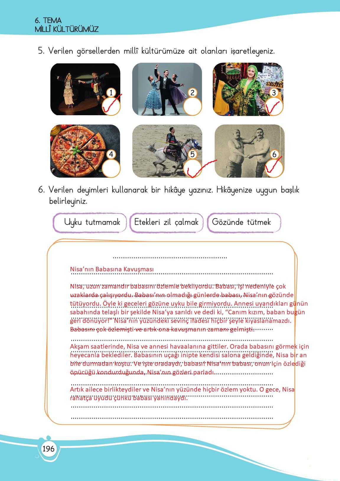 4. Sınıf Meb Yayınları Türkçe Ders Kitabı Sayfa 196 Cevapları