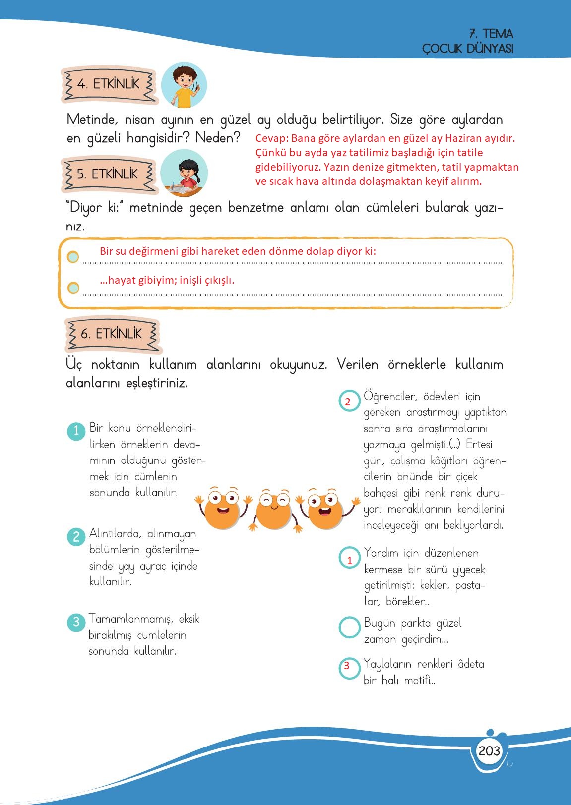 4. Sınıf Meb Yayınları Türkçe Ders Kitabı Sayfa 203 Cevapları 4. Sınıf Meb Yayınları Türkçe Ders Kitabı Sayfa 203 Cevapları