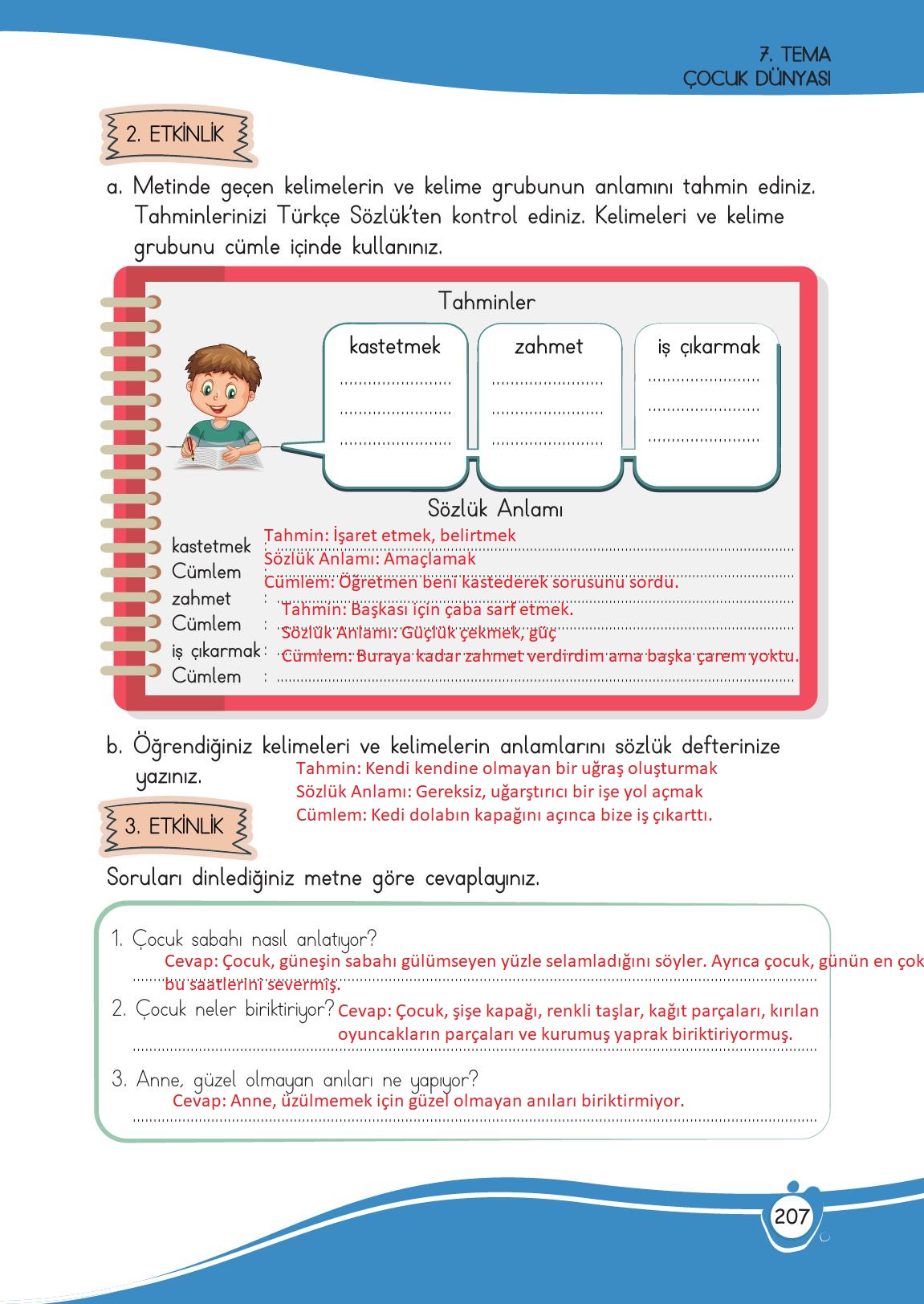 4. Sınıf Meb Yayınları Türkçe Ders Kitabı Sayfa 207 Cevapları 4. Sınıf Meb Yayınları Türkçe Ders Kitabı Sayfa 207 Cevapları