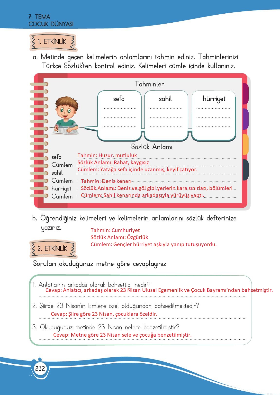 4. Sınıf Meb Yayınları Türkçe Ders Kitabı Sayfa 212 Cevapları 4. Sınıf Meb Yayınları Türkçe Ders Kitabı Sayfa 212 Cevapları