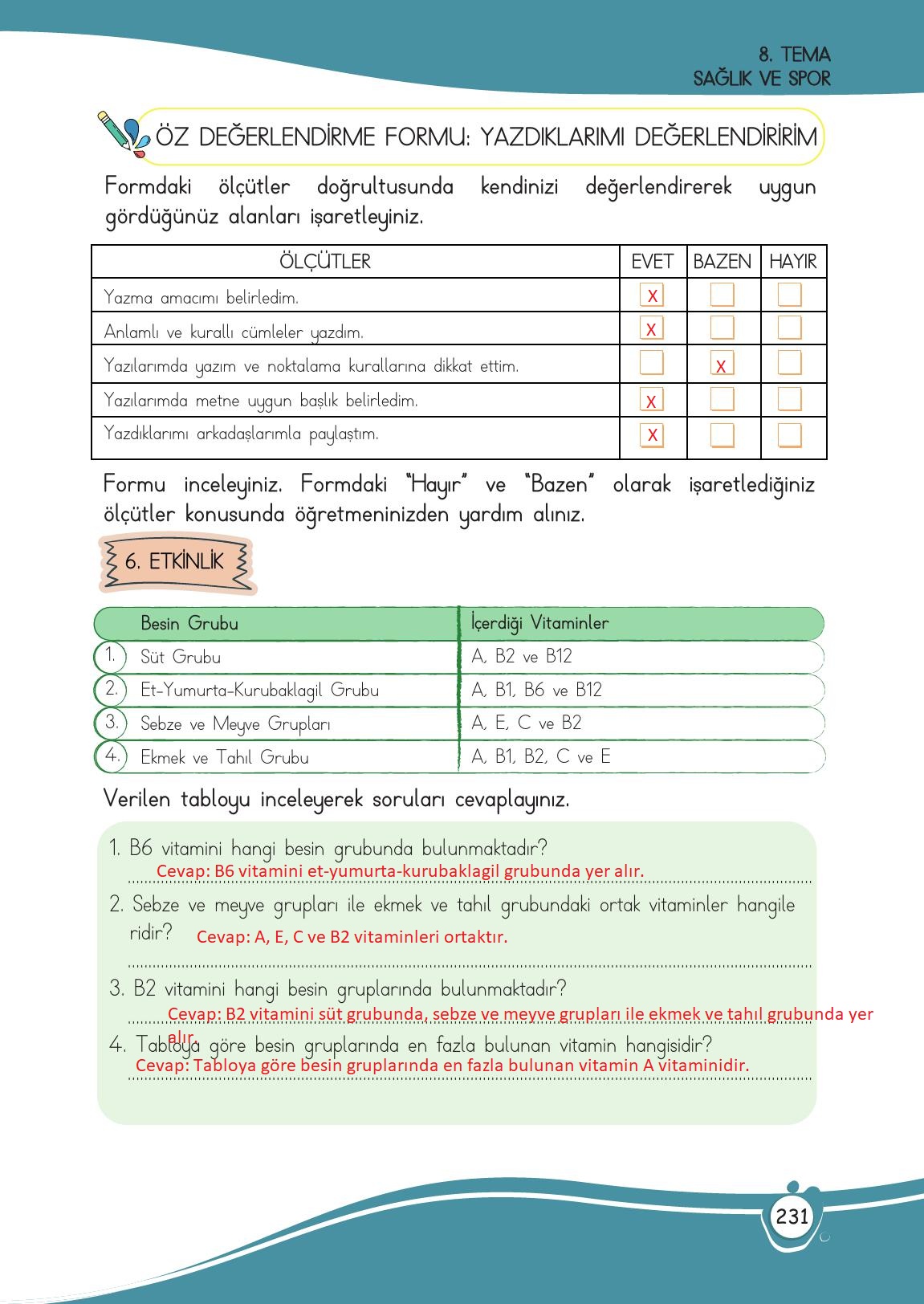 4. Sınıf Meb Yayınları Türkçe Ders Kitabı Sayfa 231 Cevapları 4. Sınıf Meb Yayınları Türkçe Ders Kitabı Sayfa 231 Cevapları