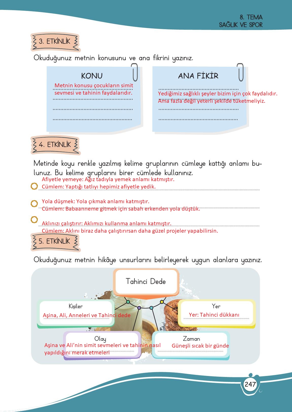 4. Sınıf Meb Yayınları Türkçe Ders Kitabı Sayfa 247 Cevapları