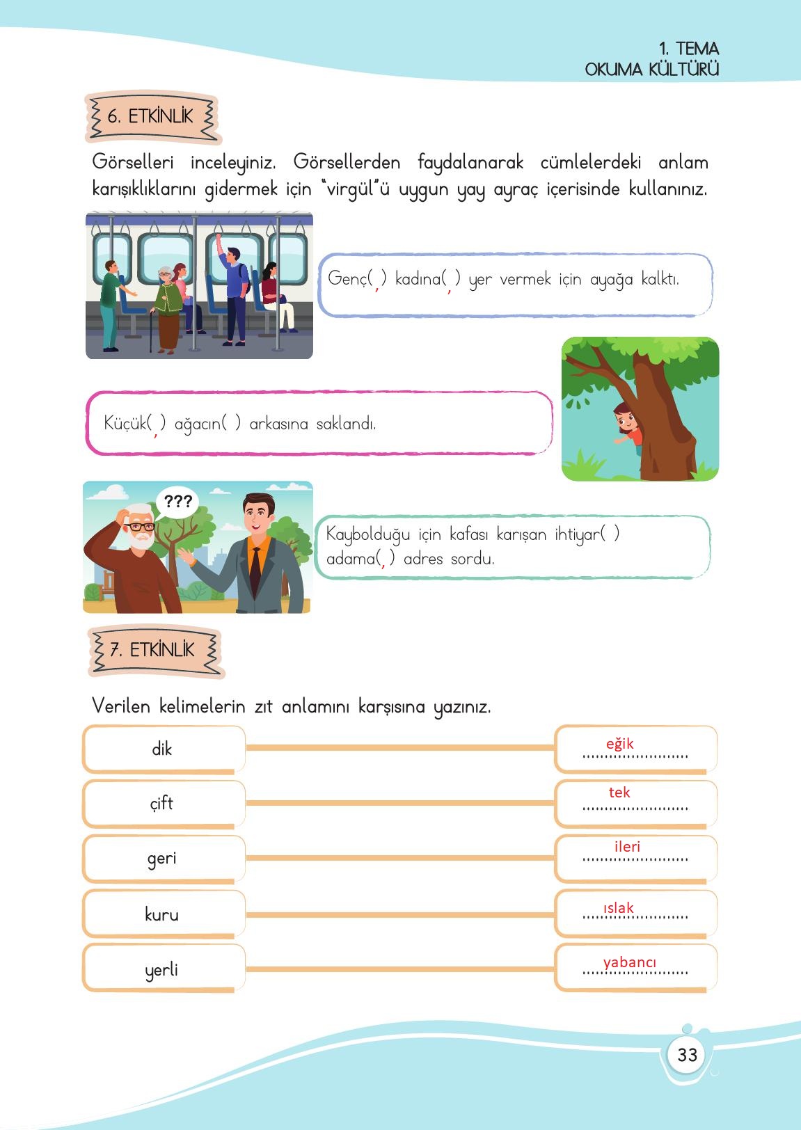 4. Sınıf Meb Yayınları Türkçe Ders Kitabı Sayfa 33 Cevapları