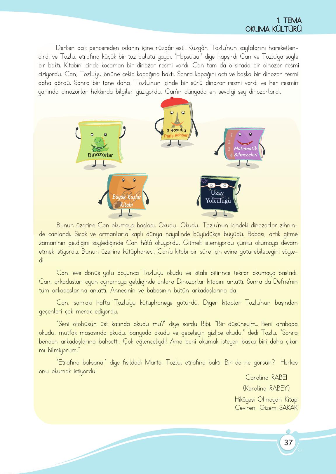 4. Sınıf Meb Yayınları Türkçe Ders Kitabı Sayfa 37 Cevapları