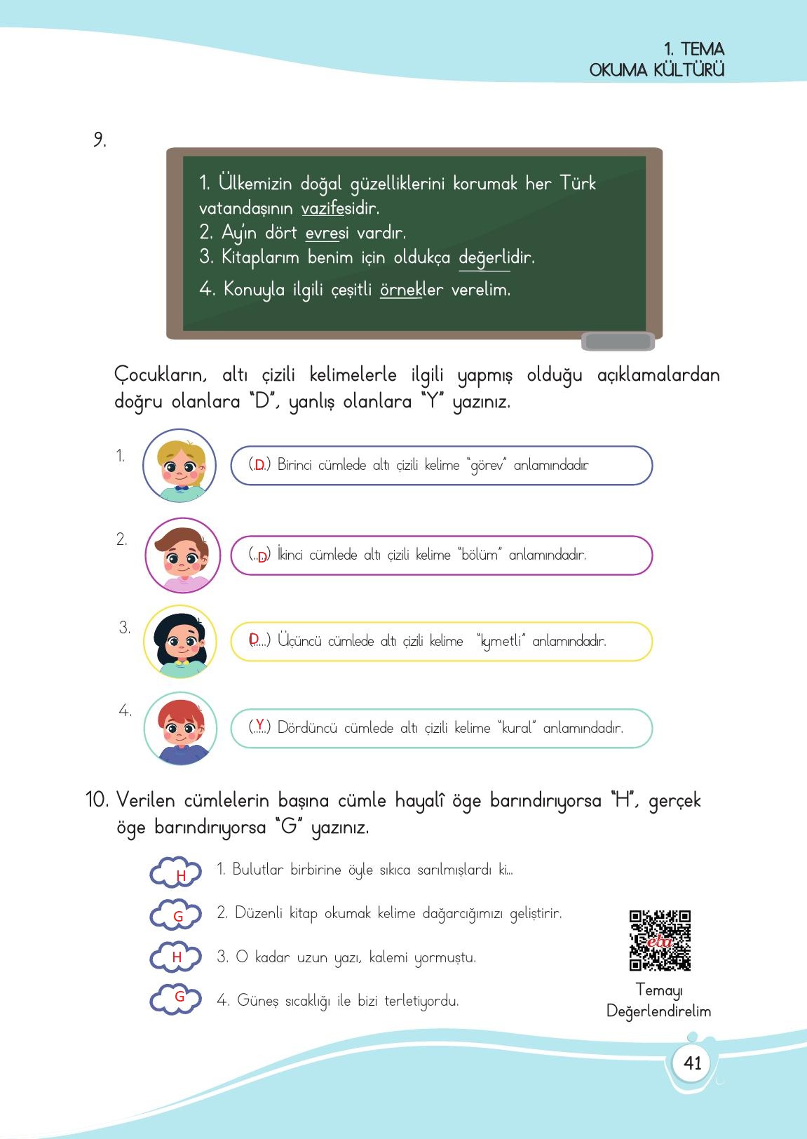 4. Sınıf Meb Yayınları Türkçe Ders Kitabı Sayfa 41 Cevapları