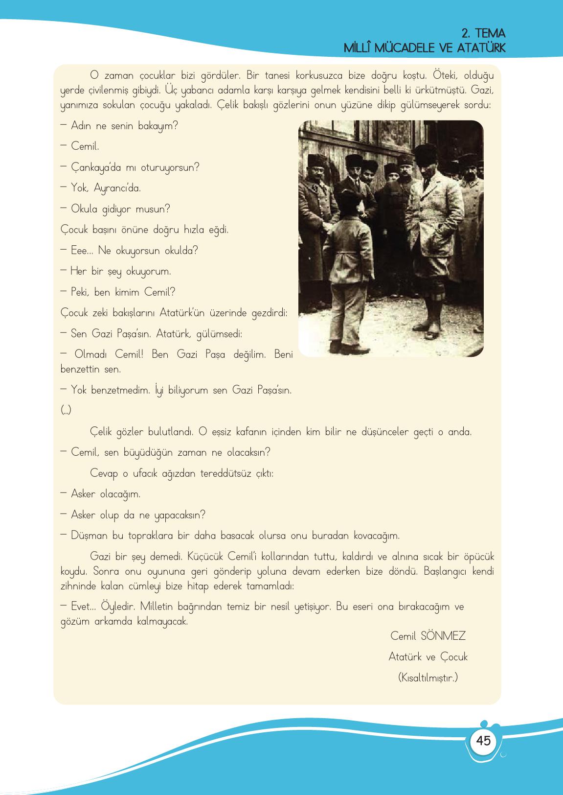 4. Sınıf Meb Yayınları Türkçe Ders Kitabı Sayfa 45 Cevapları