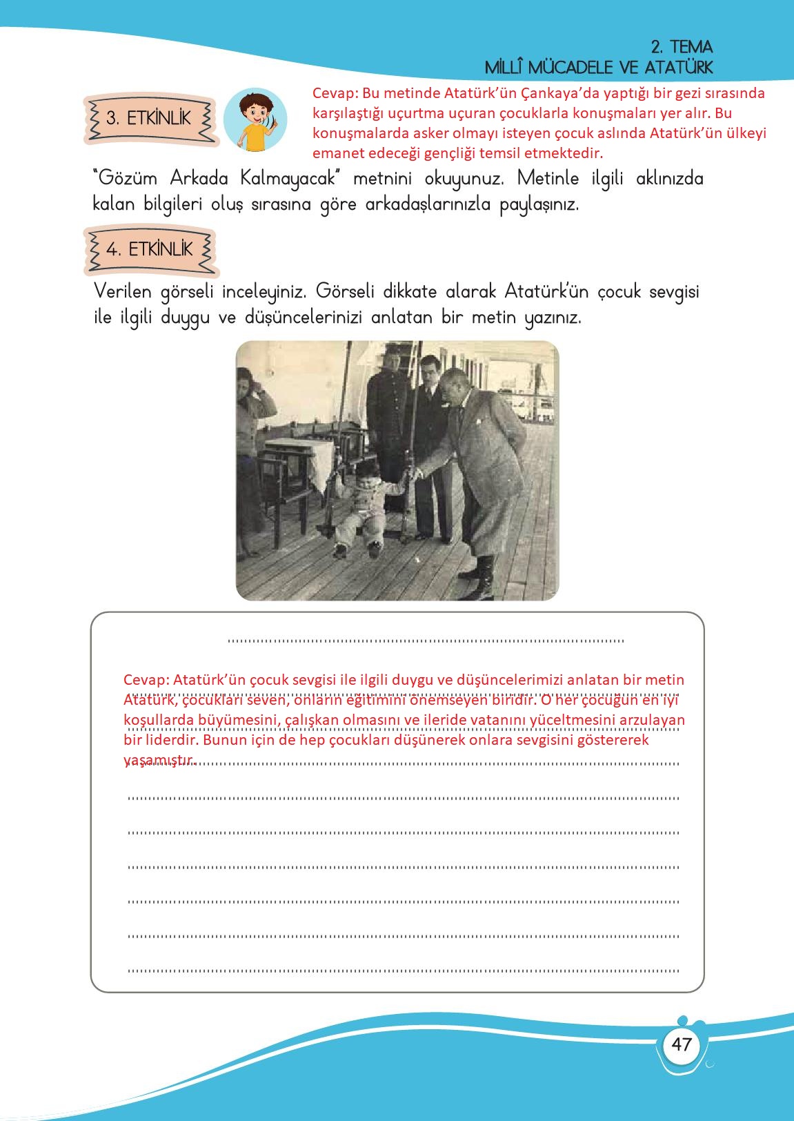 4. Sınıf Meb Yayınları Türkçe Ders Kitabı Sayfa 47 Cevapları