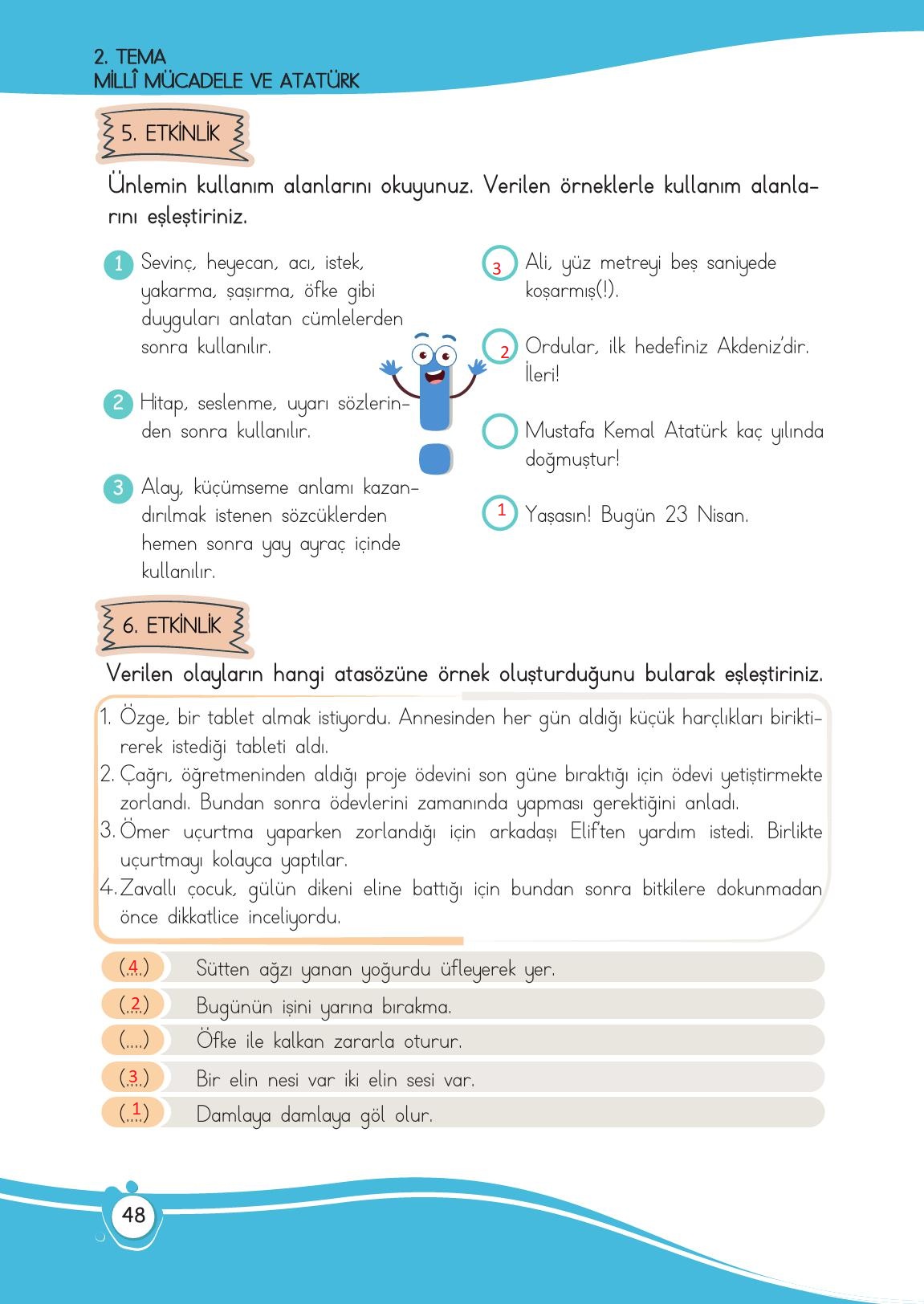 4. Sınıf Meb Yayınları Türkçe Ders Kitabı Sayfa 48 Cevapları