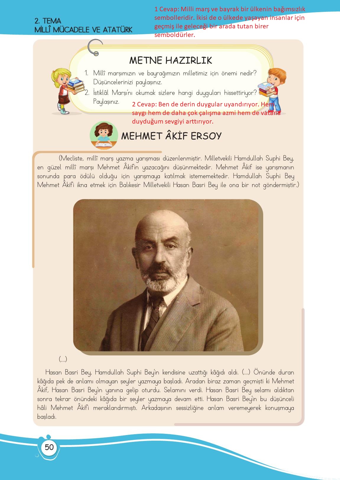 4. Sınıf Meb Yayınları Türkçe Ders Kitabı Sayfa 50 Cevapları
