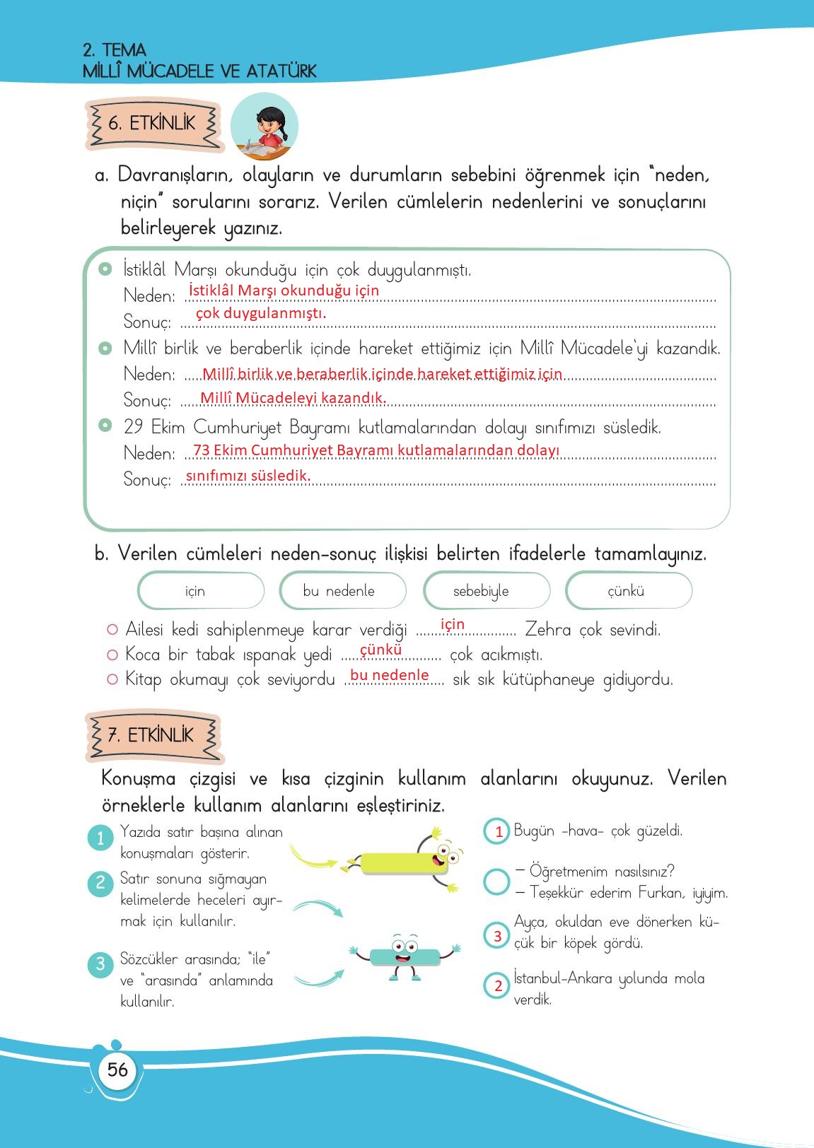 4. Sınıf Meb Yayınları Türkçe Ders Kitabı Sayfa 56 Cevapları