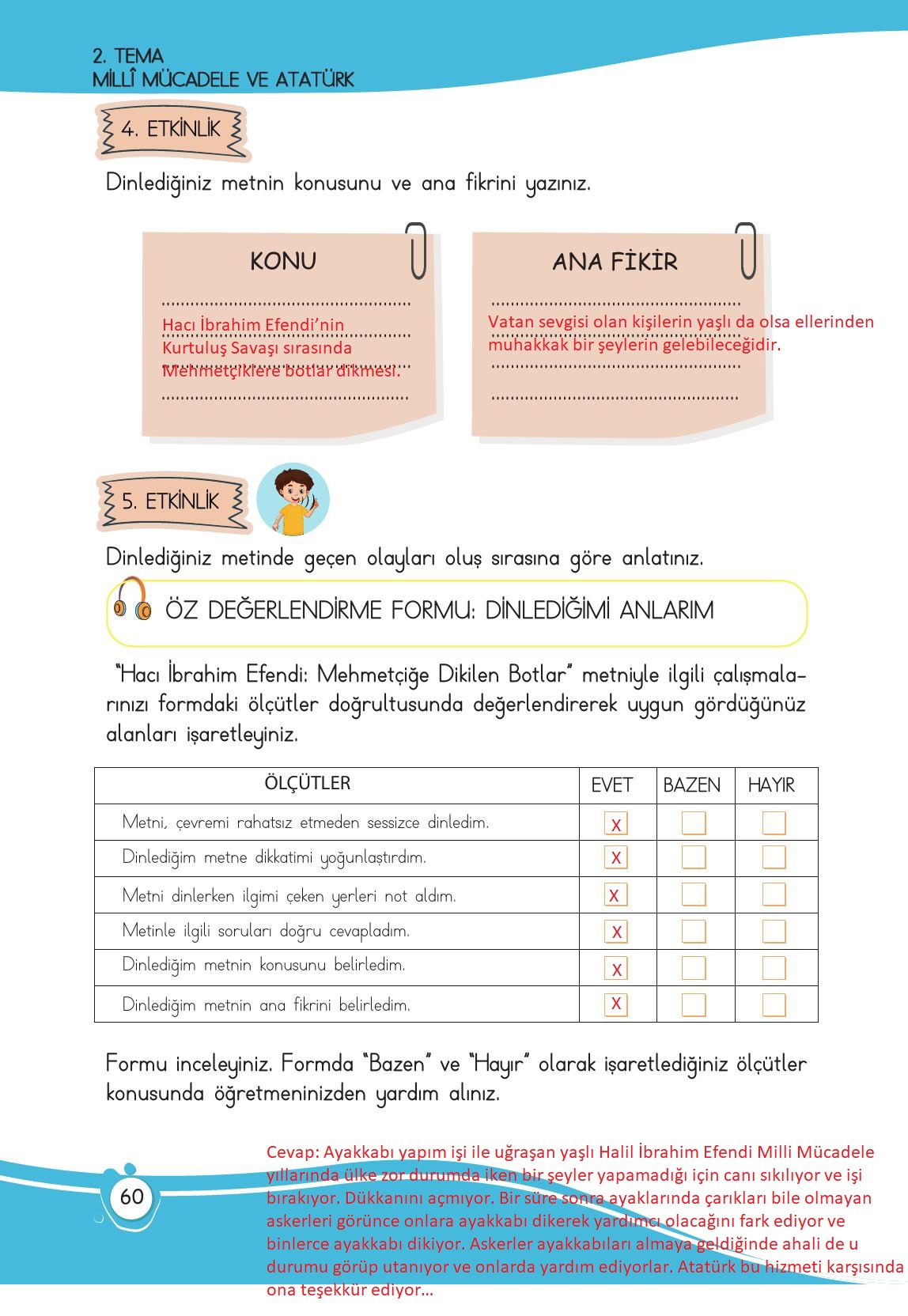 4. Sınıf Meb Yayınları Türkçe Ders Kitabı Sayfa 60 Cevapları