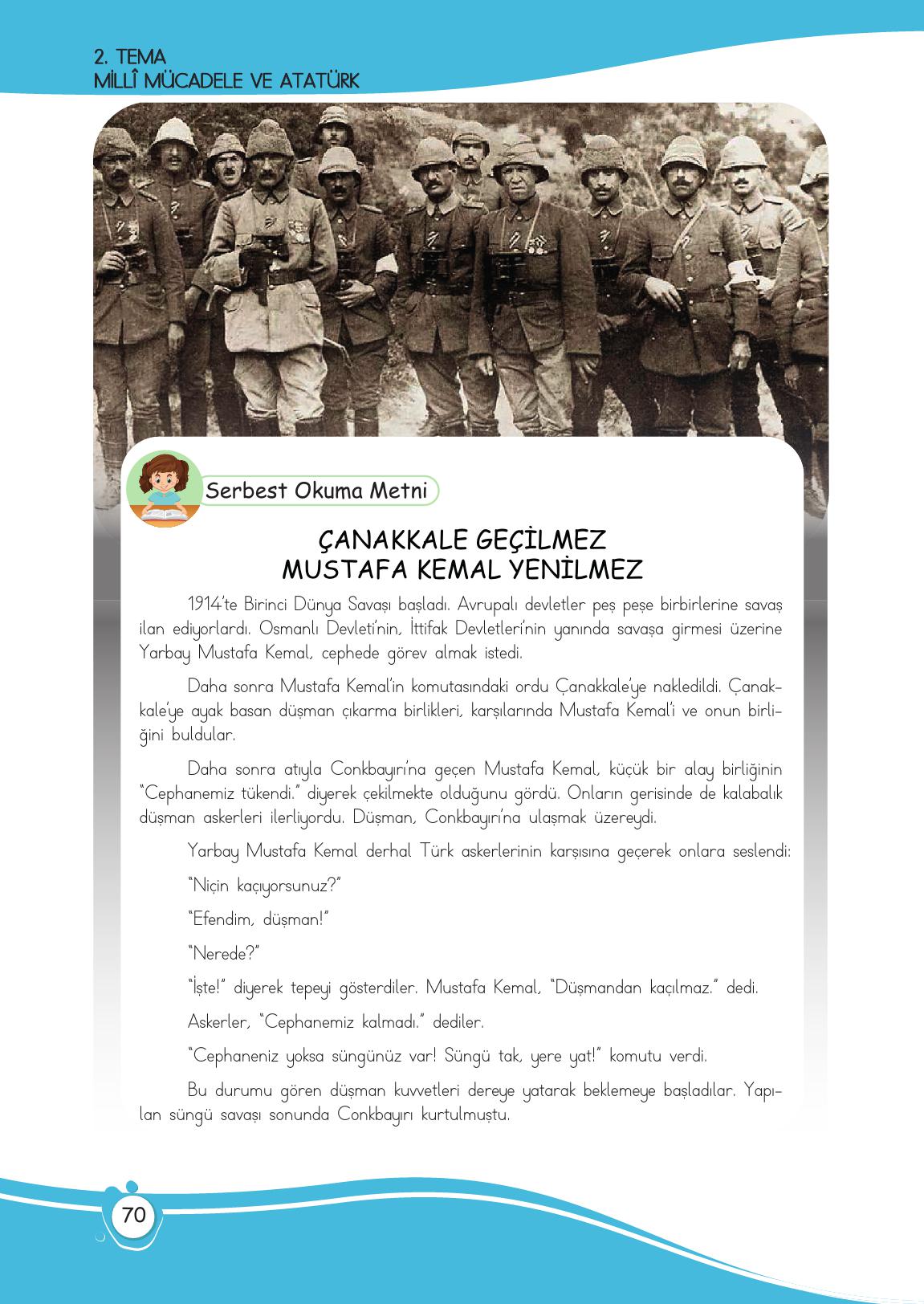 4. Sınıf Meb Yayınları Türkçe Ders Kitabı Sayfa 70 Cevapları