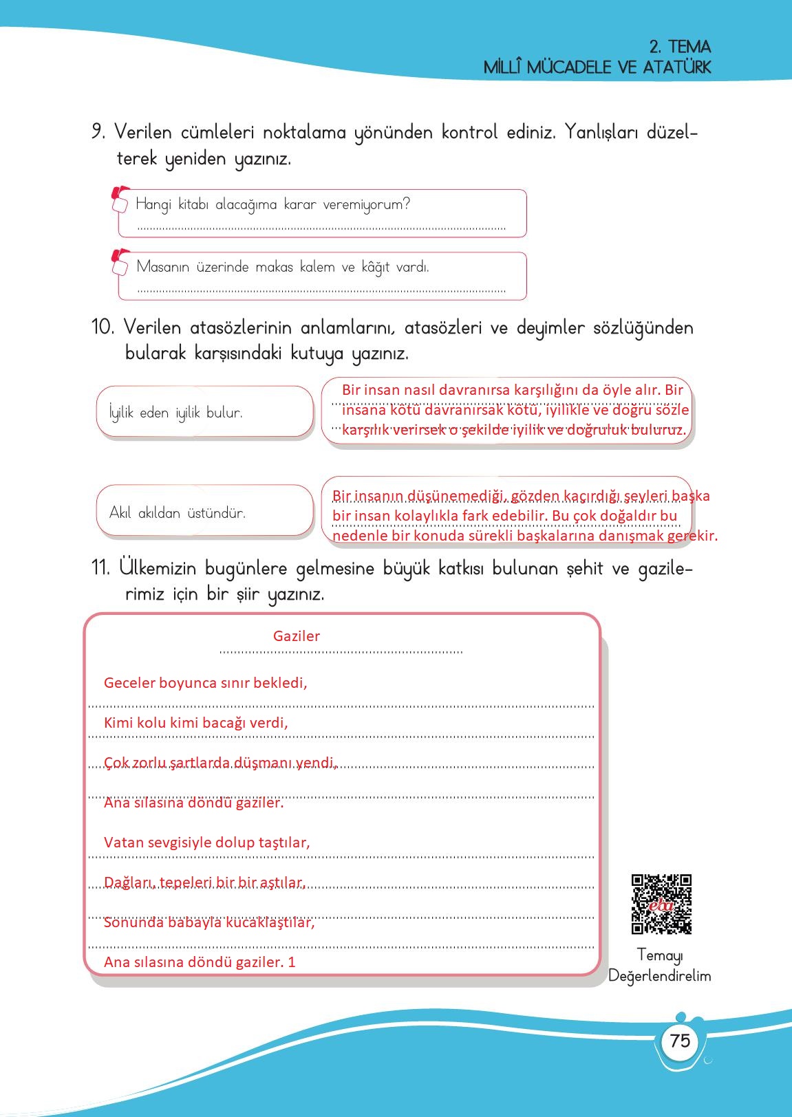 4. Sınıf Meb Yayınları Türkçe Ders Kitabı Sayfa 75 Cevapları 4. Sınıf Meb Yayınları Türkçe Ders Kitabı Sayfa 75 Cevapları