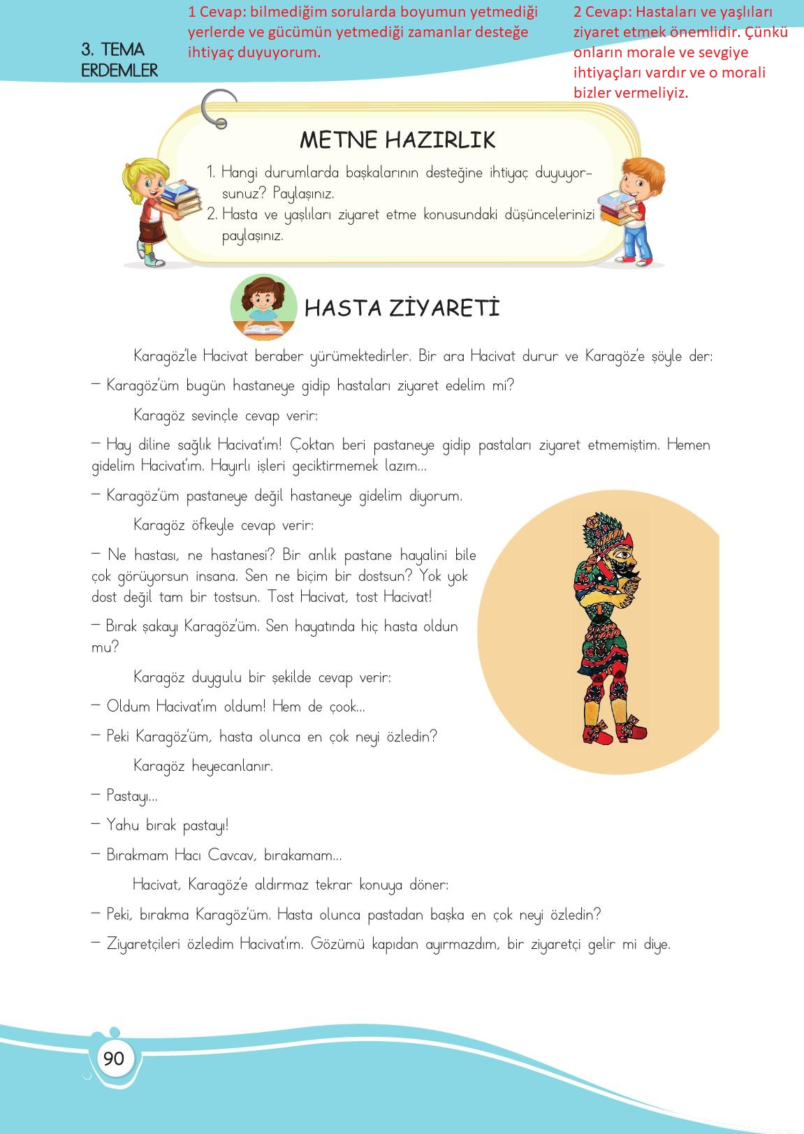 4. Sınıf Meb Yayınları Türkçe Ders Kitabı Sayfa 90 Cevapları