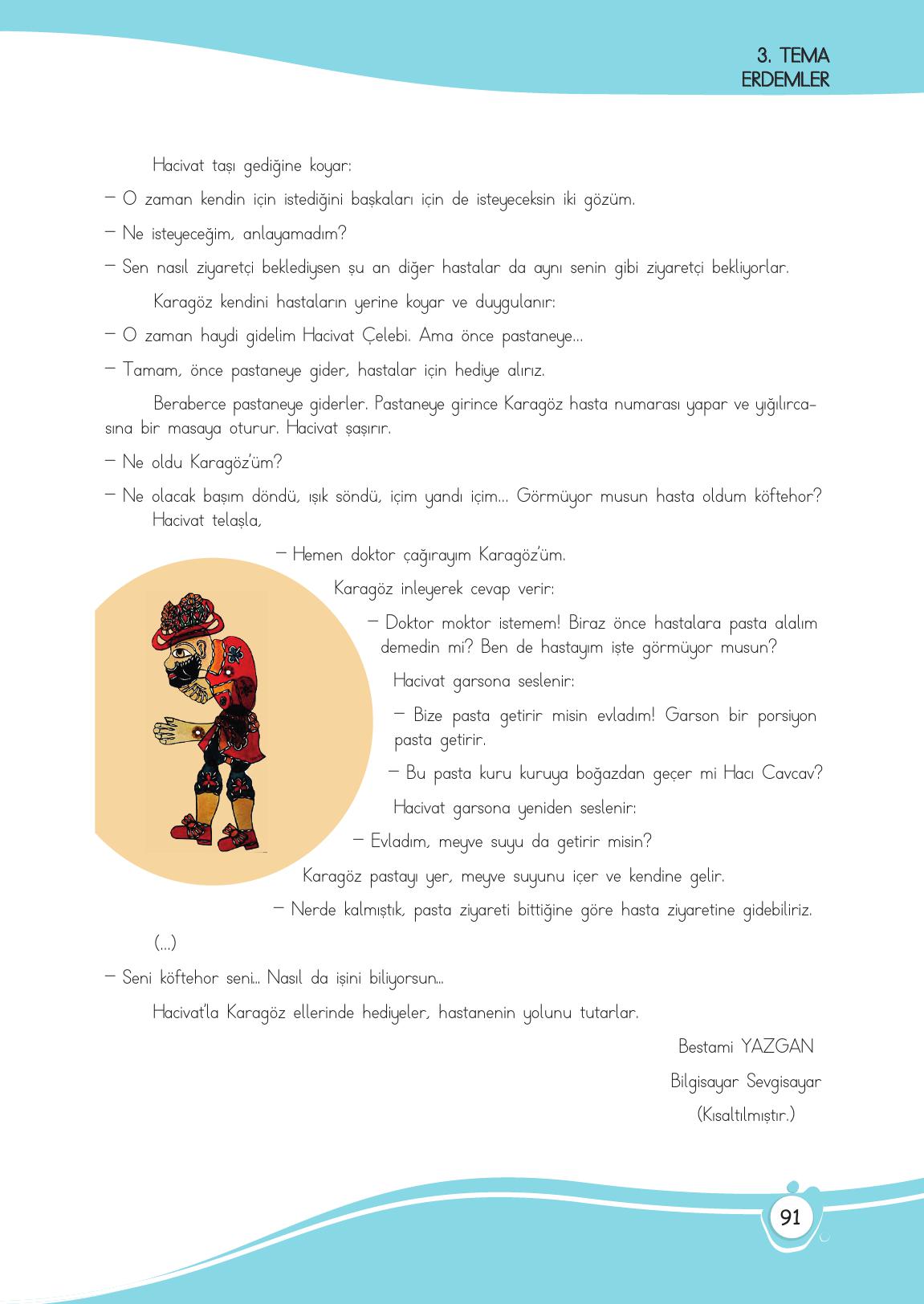 4. Sınıf Meb Yayınları Türkçe Ders Kitabı Sayfa 91 Cevapları