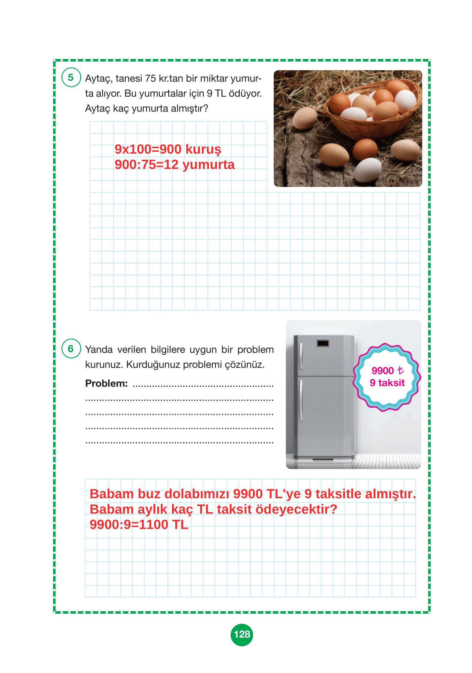 4. Sınıf Pasifik Yayınları Matematik Ders Kitabı Sayfa 128 Cevapları