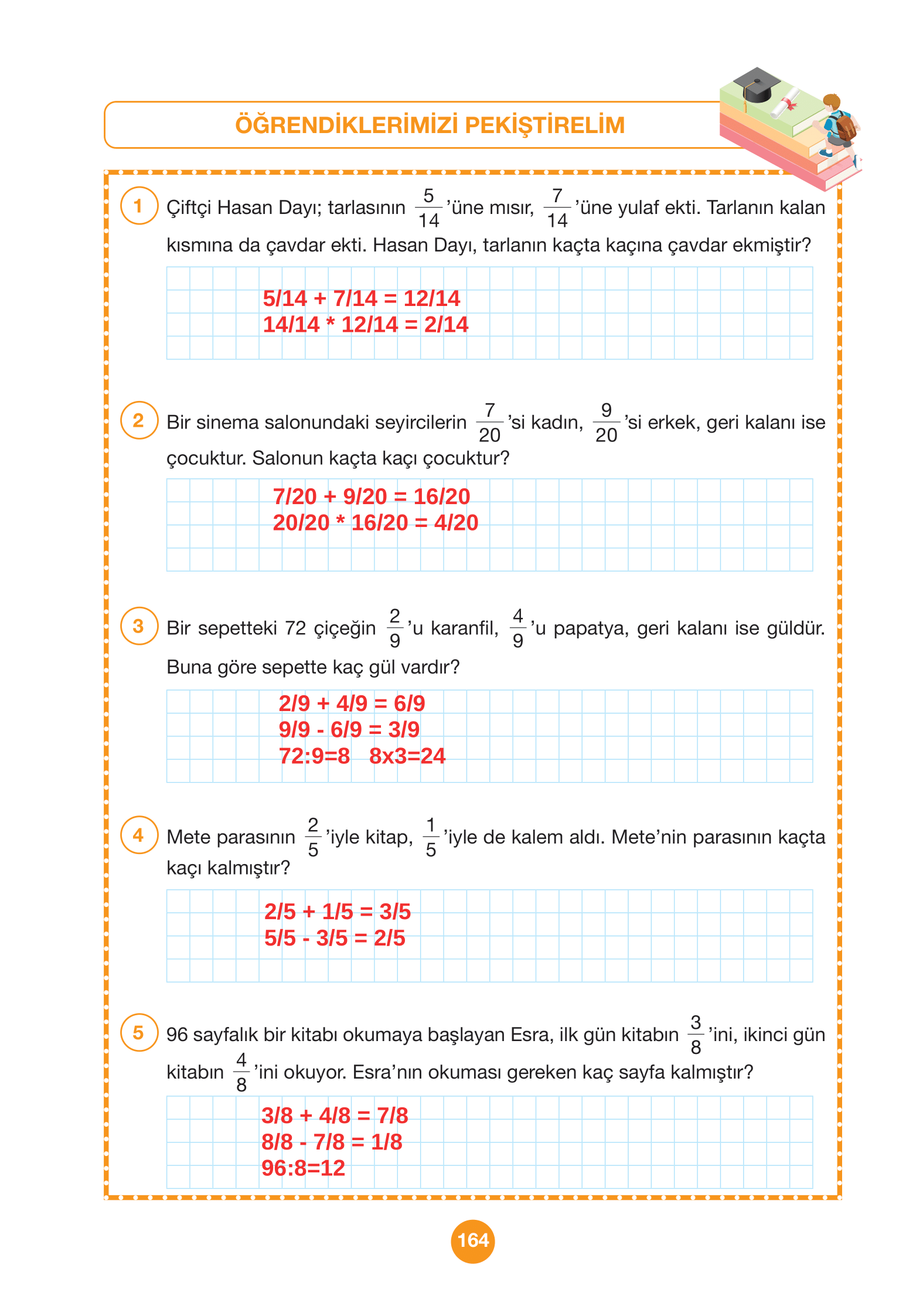 4. Sınıf Pasifik Yayınları Matematik Ders Kitabı Sayfa 164 Cevapları 4. Sınıf Pasifik Yayınları Matematik Ders Kitabı Sayfa 164 Cevapları