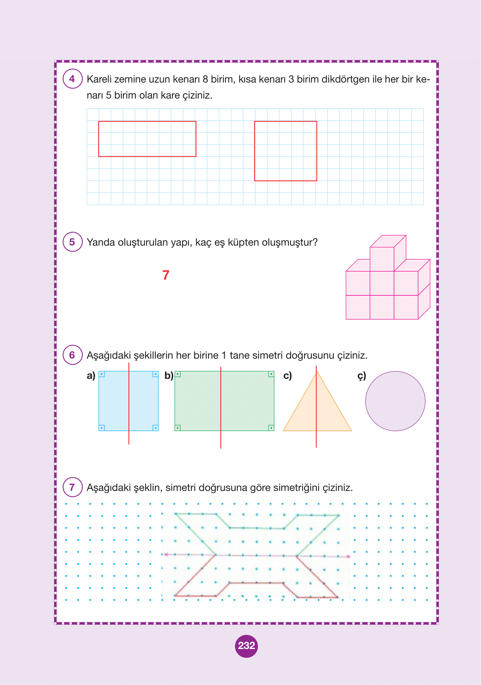 4. Sınıf Pasifik Yayınları Matematik Ders Kitabı Sayfa 232 Cevapları