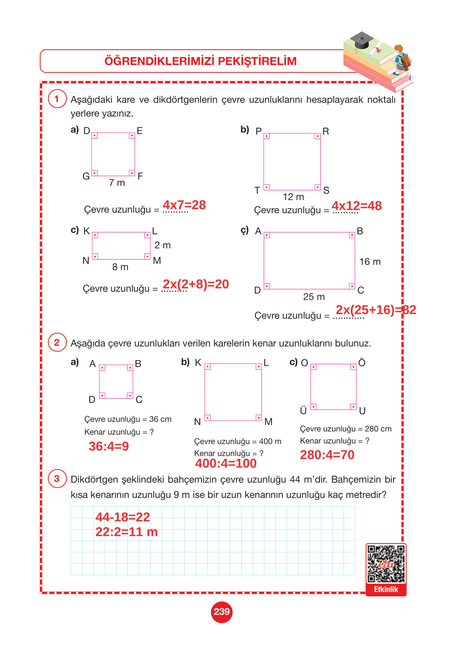 4. Sınıf Pasifik Yayınları Matematik Ders Kitabı Sayfa 239 Cevapları