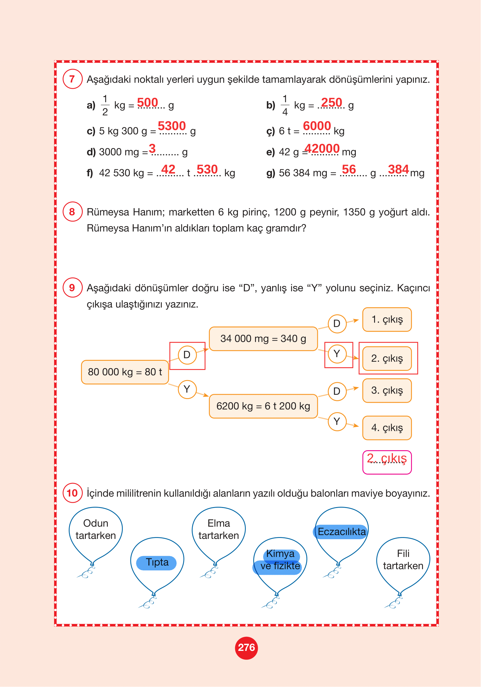 4. Sınıf Pasifik Yayınları Matematik Ders Kitabı Sayfa 276 Cevapları 4. Sınıf Pasifik Yayınları Matematik Ders Kitabı Sayfa 276 Cevapları