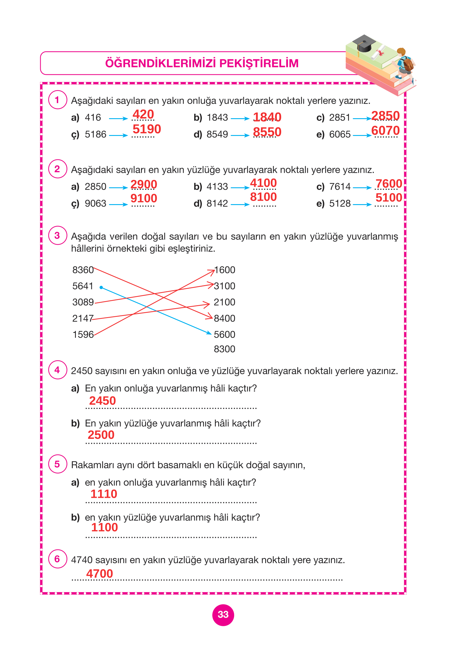 4. Sınıf Pasifik Yayınları Matematik Ders Kitabı Sayfa 33 Cevapları 4. Sınıf Pasifik Yayınları Matematik Ders Kitabı Sayfa 33 Cevapları