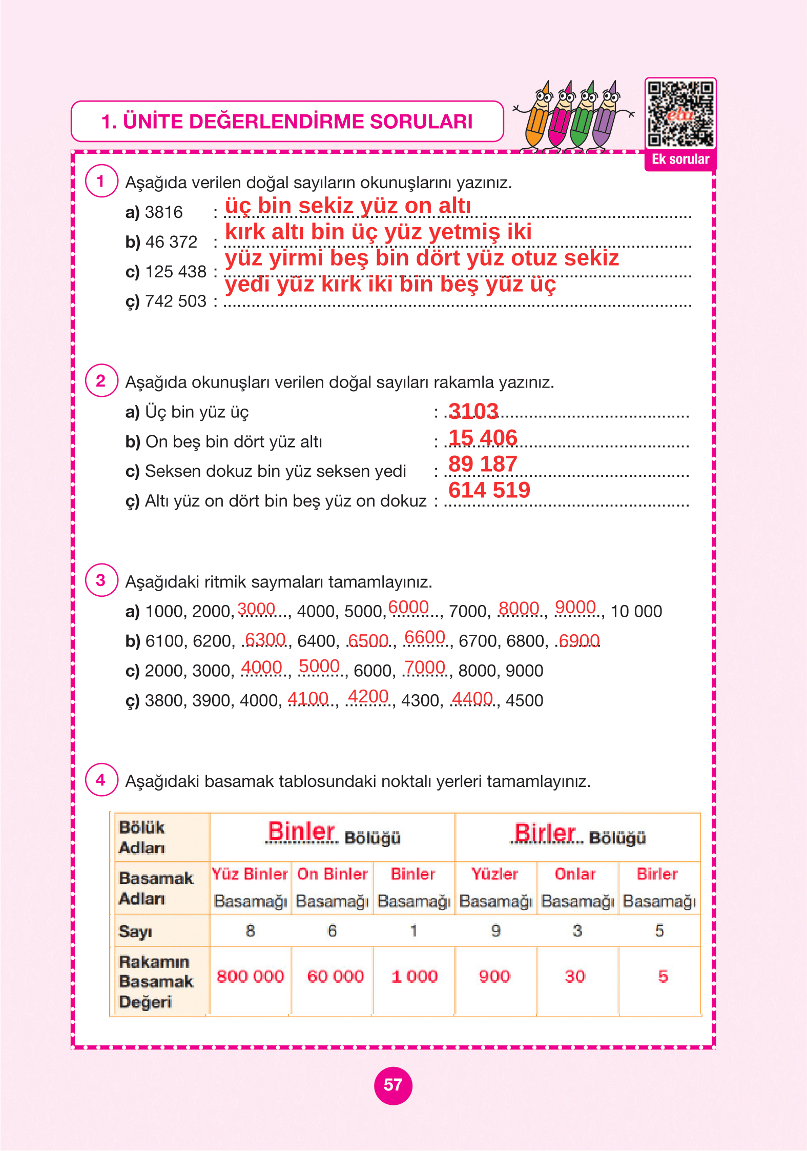 4. Sınıf Pasifik Yayınları Matematik Ders Kitabı Sayfa 57 Cevapları 4. Sınıf Pasifik Yayınları Matematik Ders Kitabı Sayfa 57 Cevapları