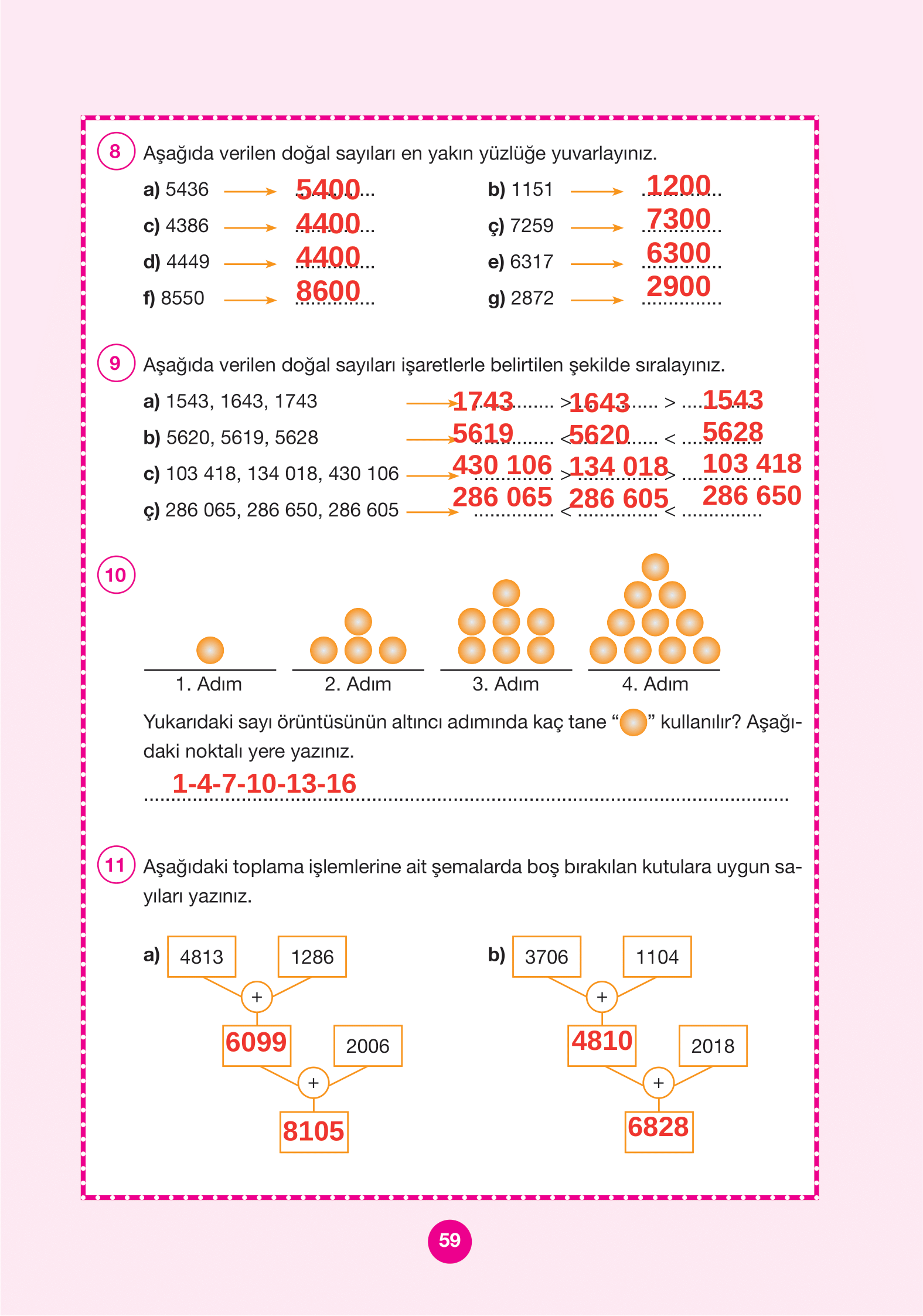 4. Sınıf Pasifik Yayınları Matematik Ders Kitabı Sayfa 59 Cevapları 4. Sınıf Pasifik Yayınları Matematik Ders Kitabı Sayfa 59 Cevapları