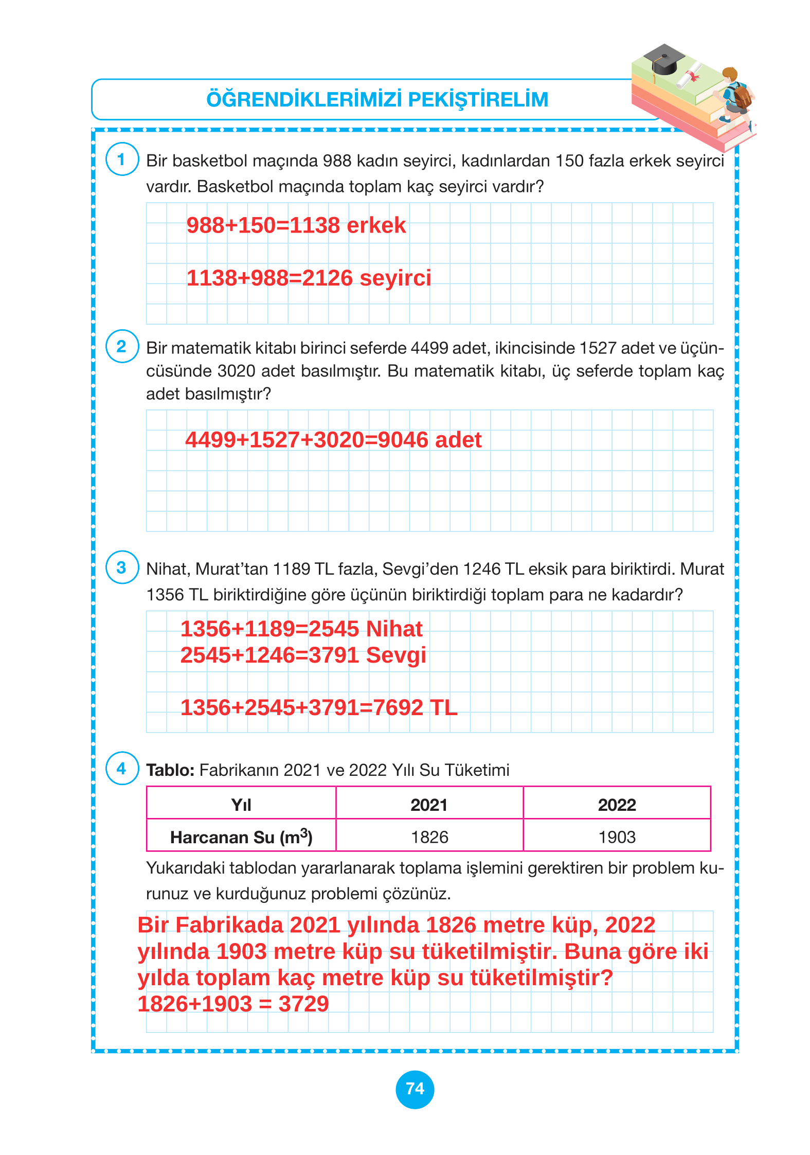 4. Sınıf Pasifik Yayınları Matematik Ders Kitabı Sayfa 74 Cevapları 4. Sınıf Pasifik Yayınları Matematik Ders Kitabı Sayfa 74 Cevapları