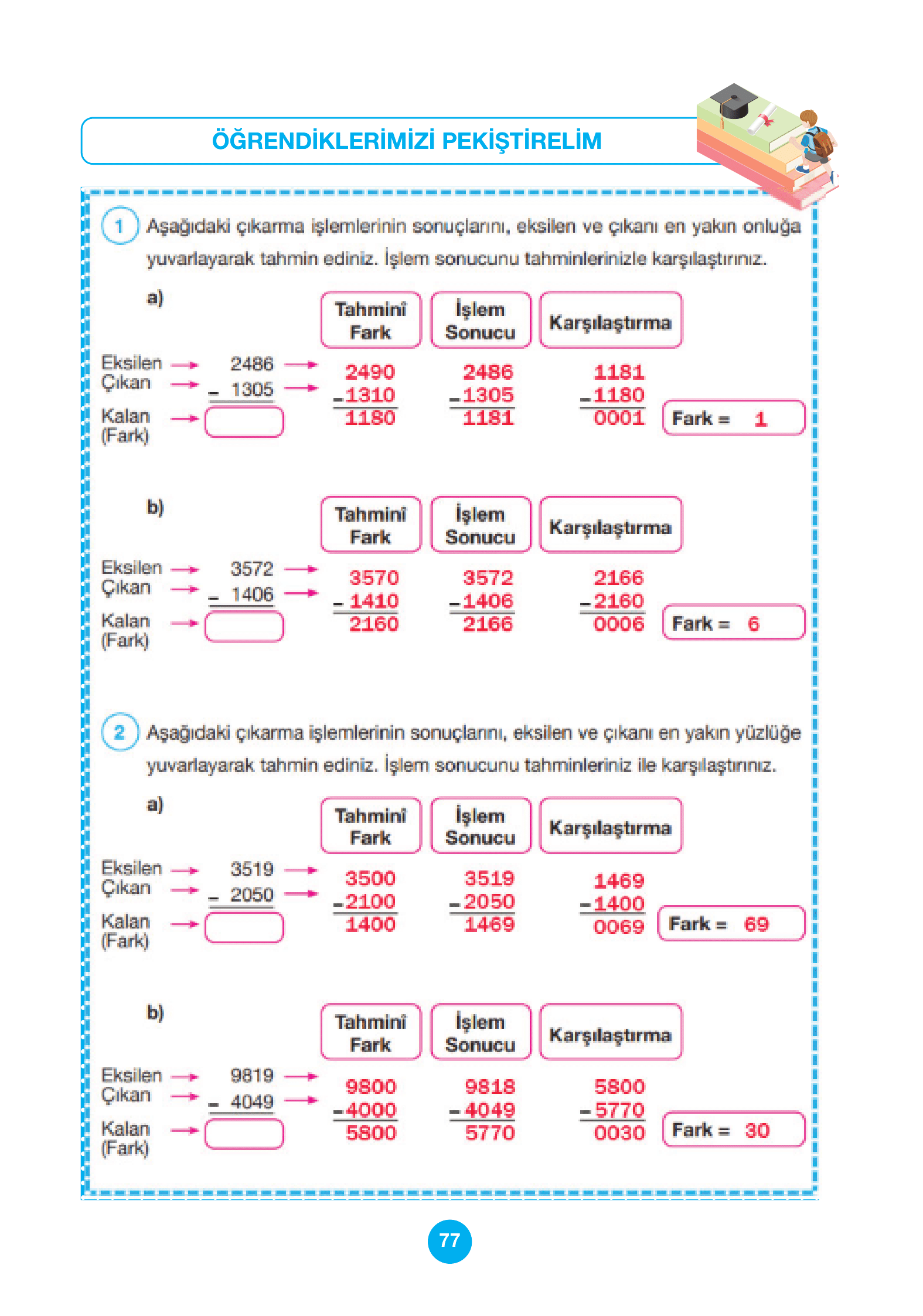 4. Sınıf Pasifik Yayınları Matematik Ders Kitabı Sayfa 77 Cevapları