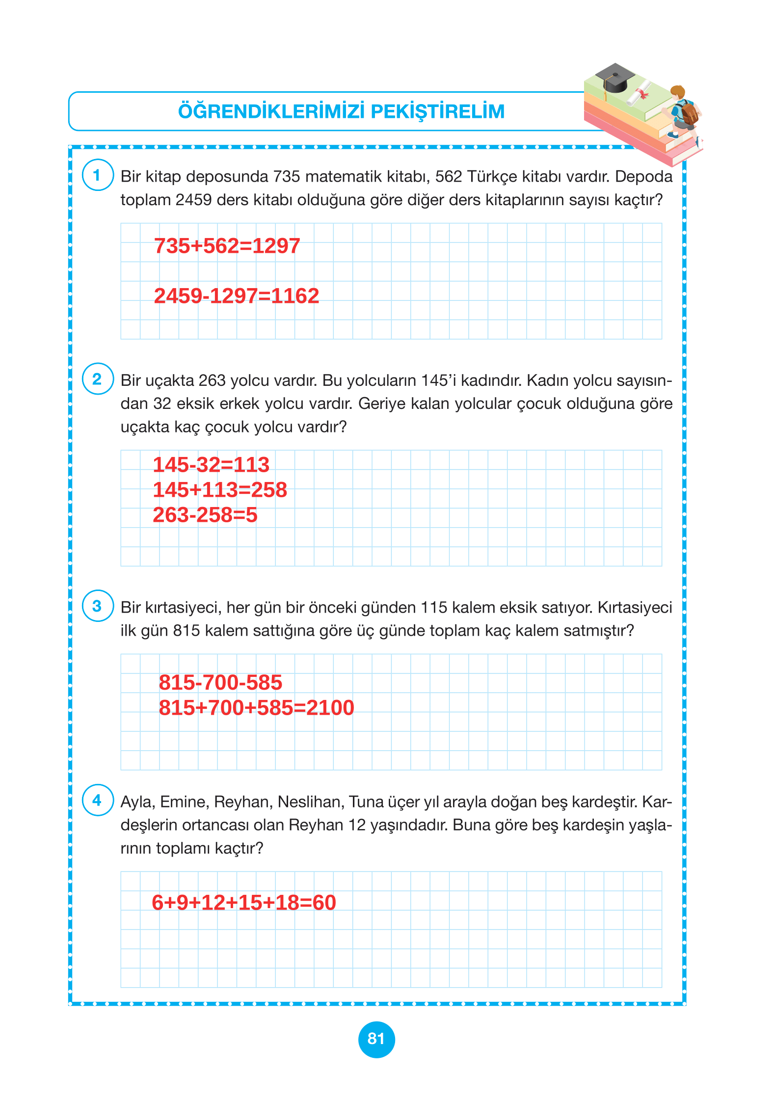 4. Sınıf Pasifik Yayınları Matematik Ders Kitabı Sayfa 81 Cevapları 4. Sınıf Pasifik Yayınları Matematik Ders Kitabı Sayfa 81 Cevapları