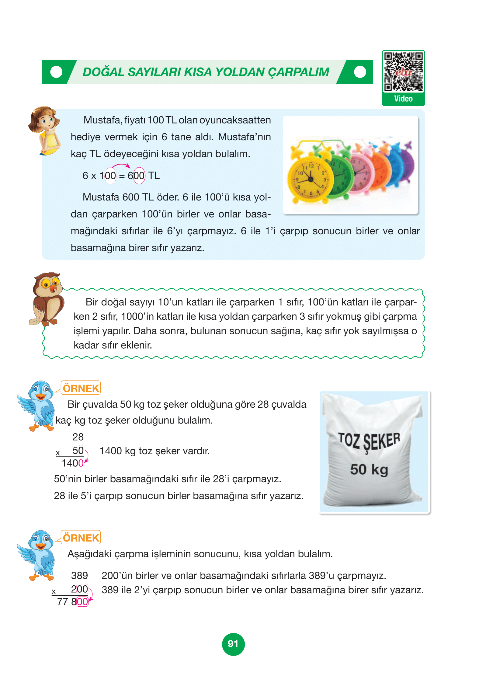 4. Sınıf Pasifik Yayınları Matematik Ders Kitabı Sayfa 91 Cevapları