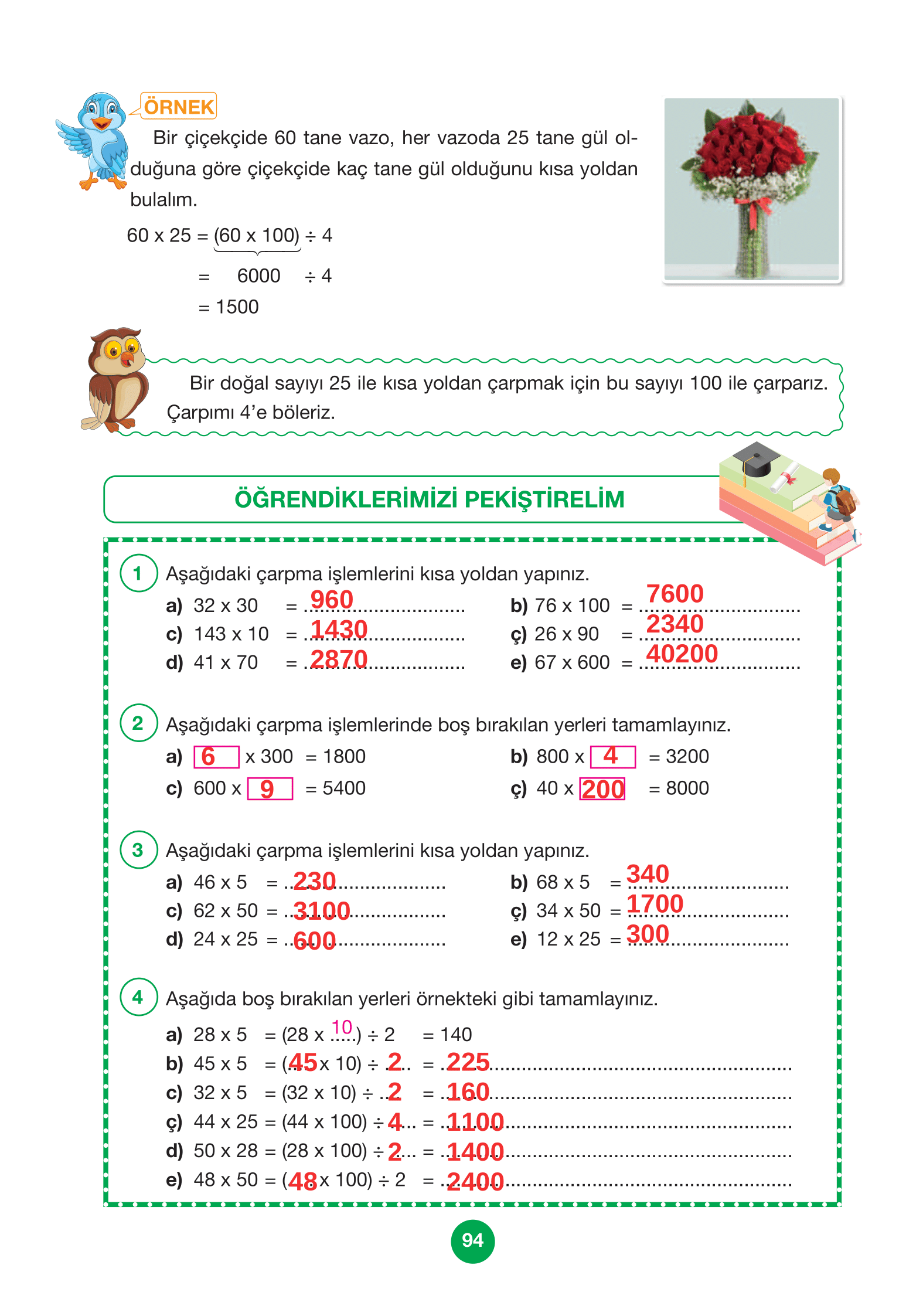 4. Sınıf Pasifik Yayınları Matematik Ders Kitabı Sayfa 94 Cevapları 4. Sınıf Pasifik Yayınları Matematik Ders Kitabı Sayfa 94 Cevapları